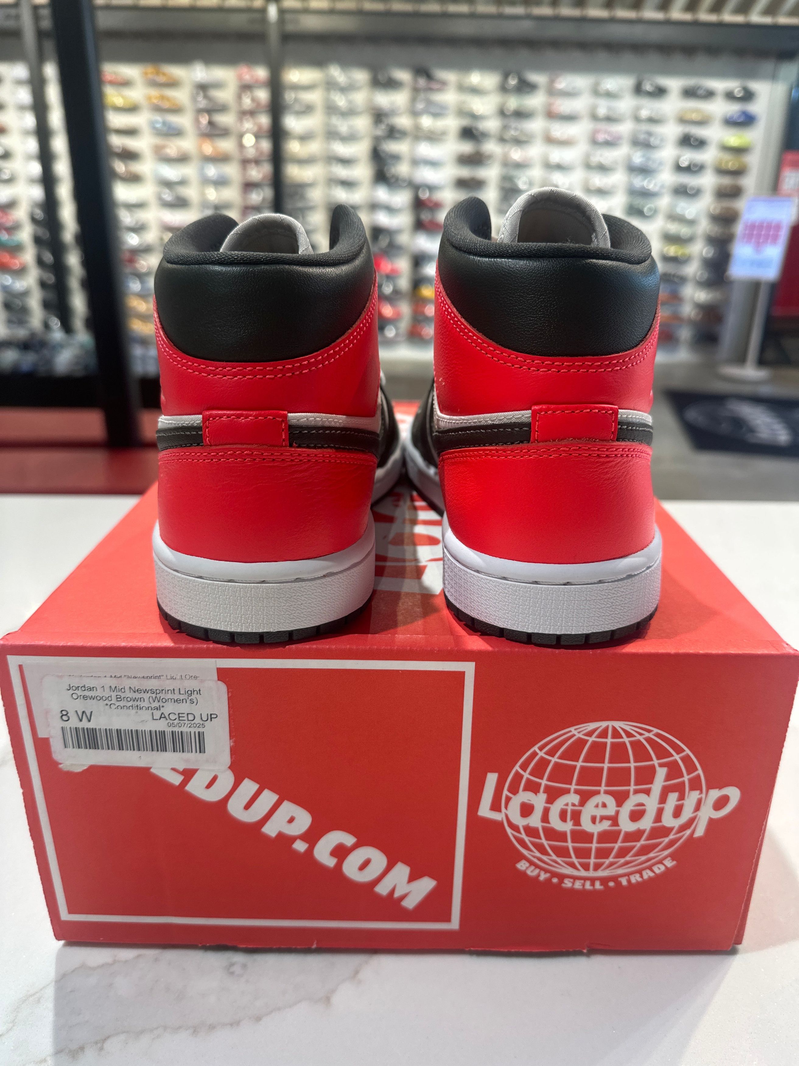 Jordan 1 Mid Newsprint Light Orewood Brown (Women's) *Condit