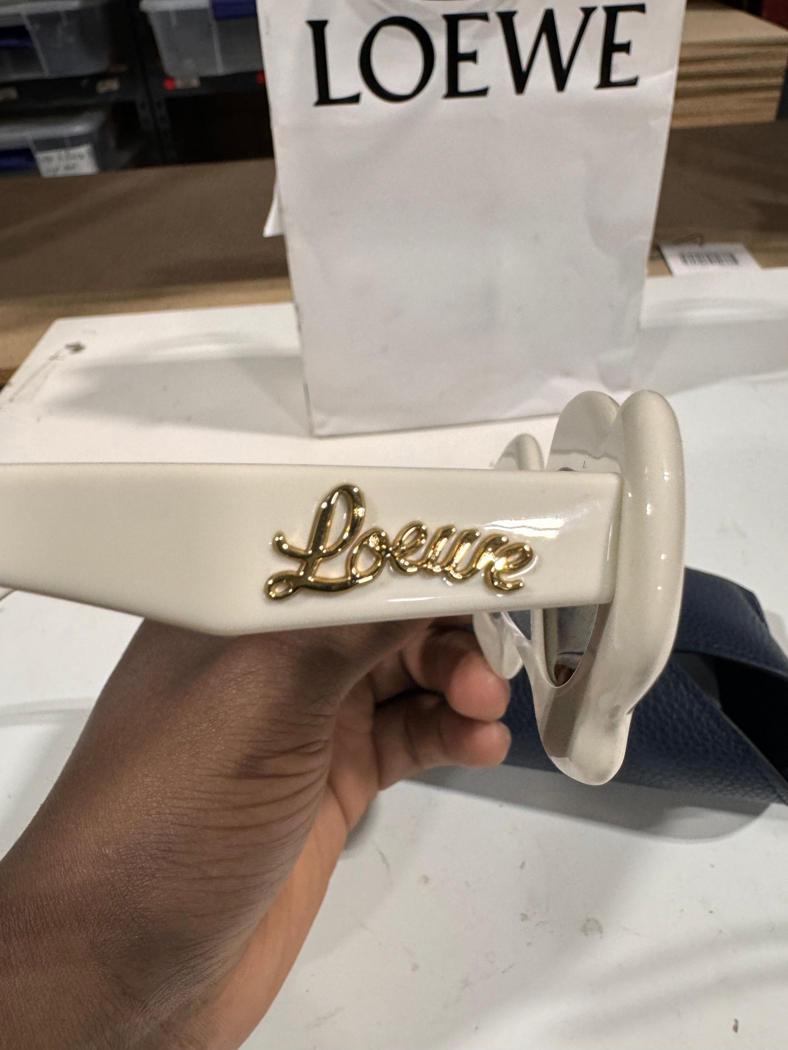 Loewe PRE OWNED x Paula's Ibiza 52mm Geometric Sunglasses in White Size ONE SIZE - 2 Thumbnail
