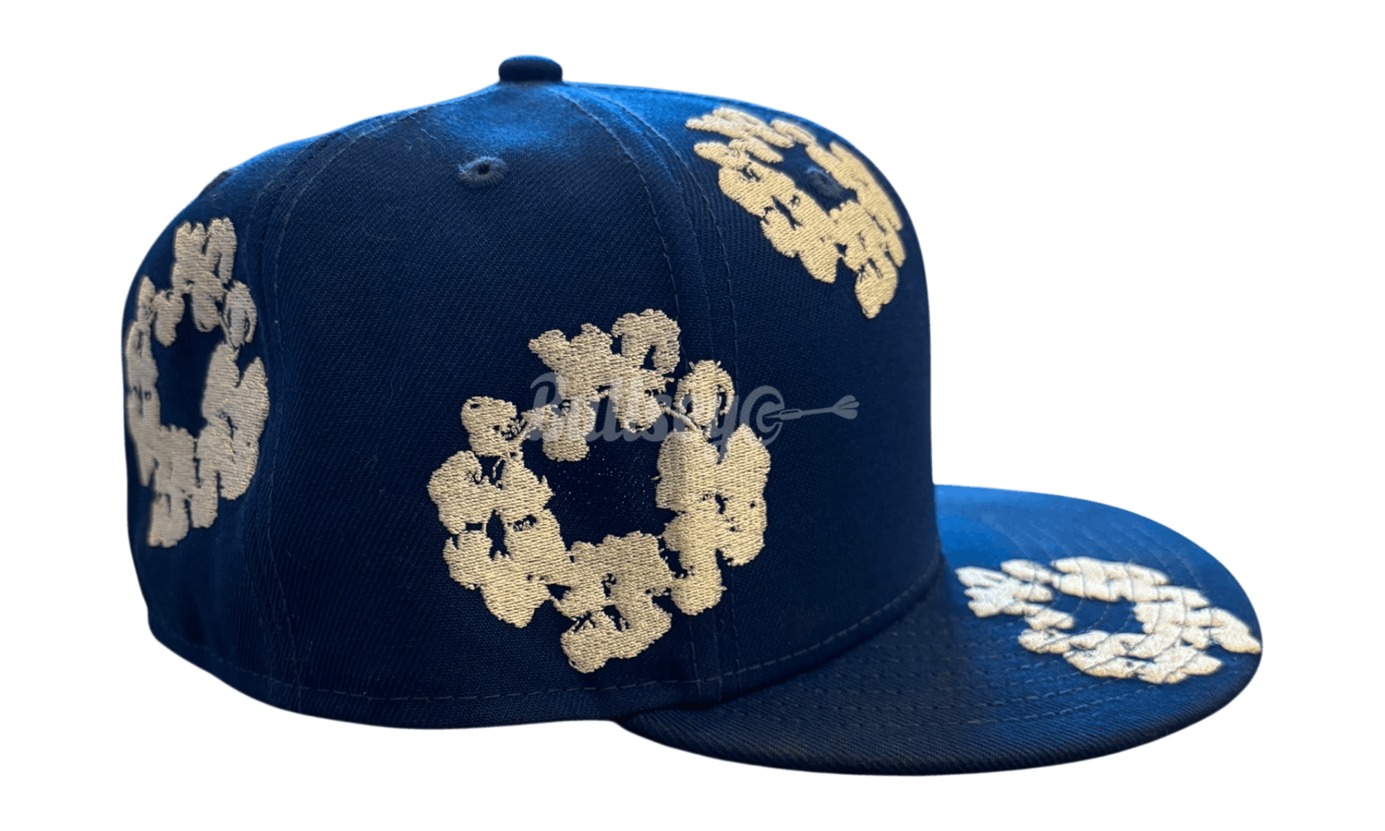 DENIM TEARS New Era Cotton Wreath Royal Blue Hat (PreOwned) Size ONE SIZE - 4 Thumbnail