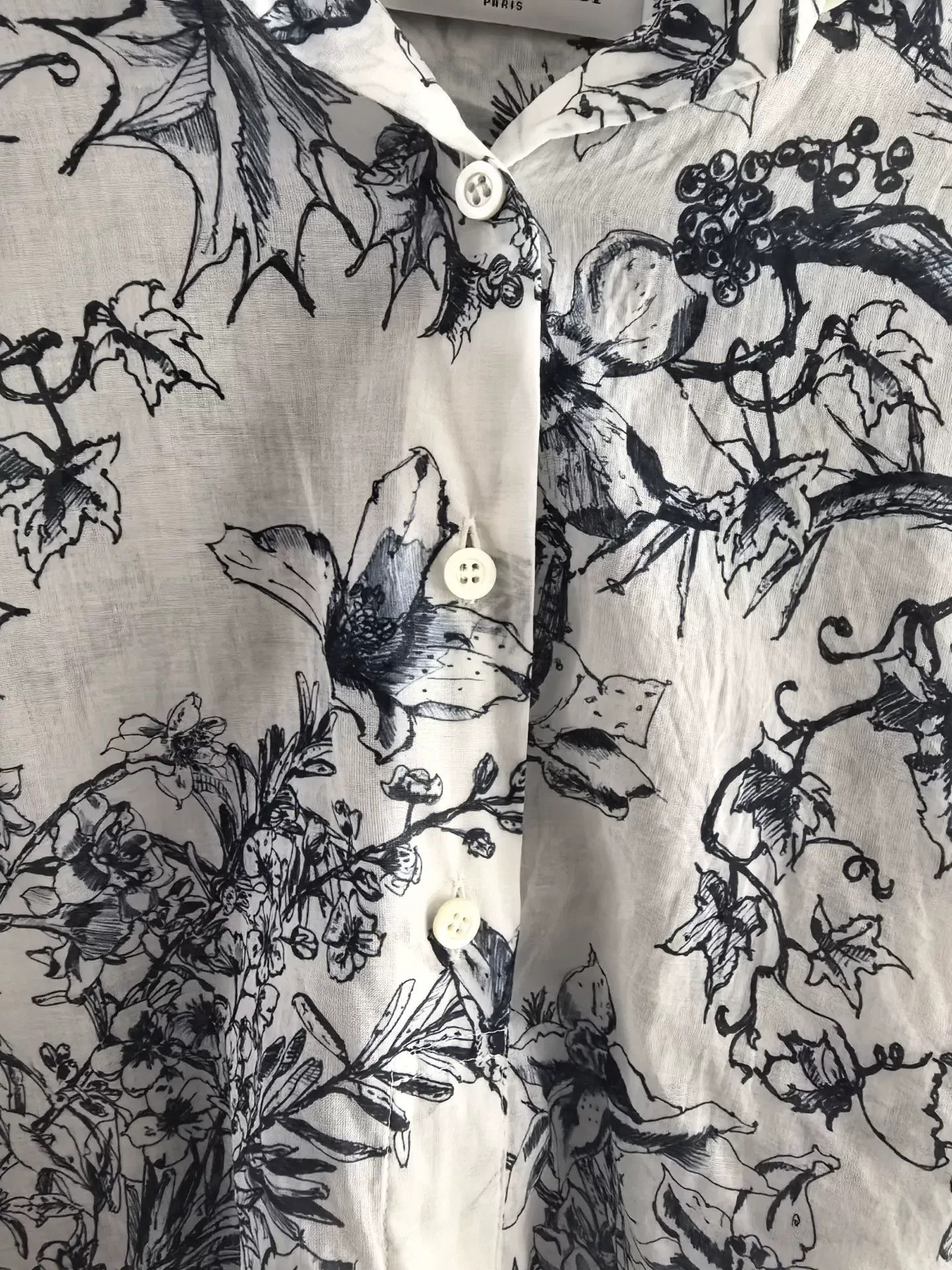 Dior DIOR Cruise Toile de Jouy Cotton Long-Sleeve Shirt Size XS / US 0-2 / IT 36-38 - 6 Thumbnail