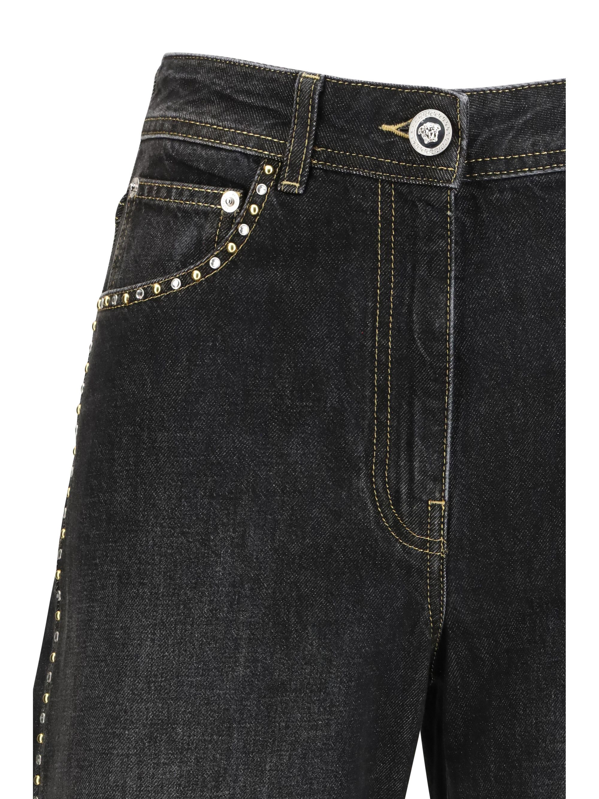 Versace Straight Jeans with studs Size 27" / US 4 / IT 40 - 3 Thumbnail