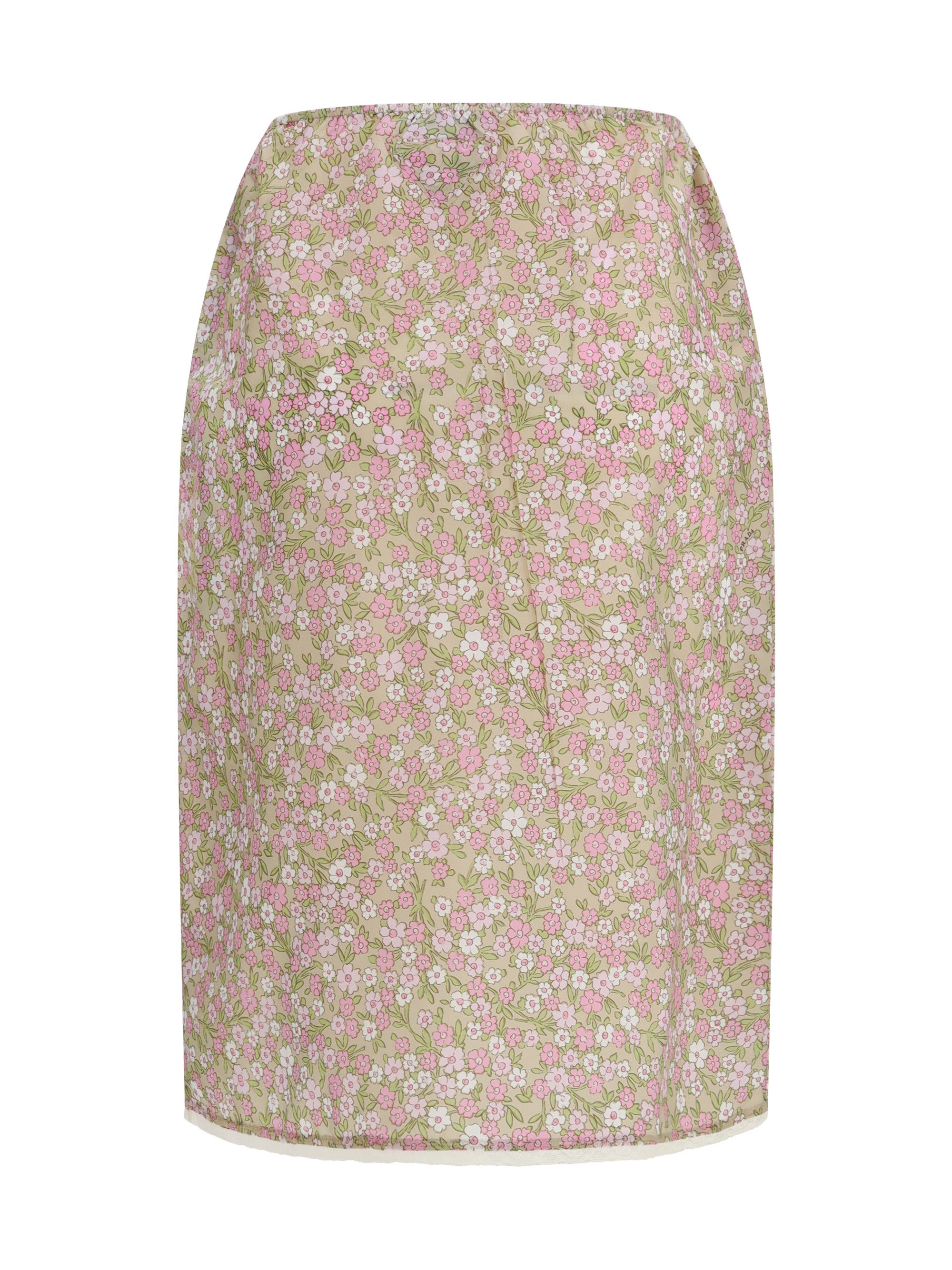 Prada Floral midi Skirt Size 28" / US 6 / IT 42 - 2 Thumbnail