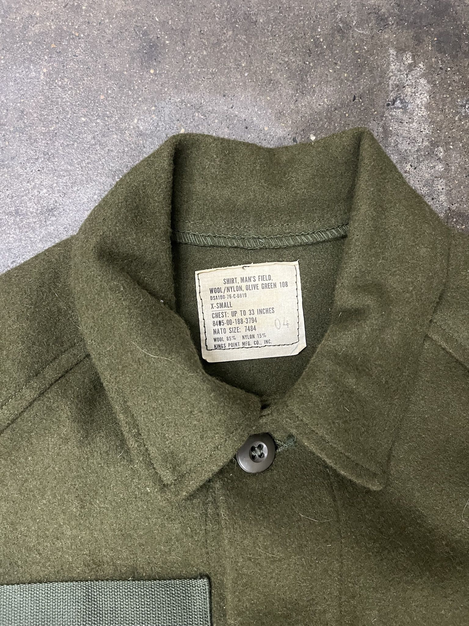 Vintage Vintage 1980s Military Olive Wool Fatigue Top Size XS Size US XS / EU 42 / 0 - 2 Thumbnail