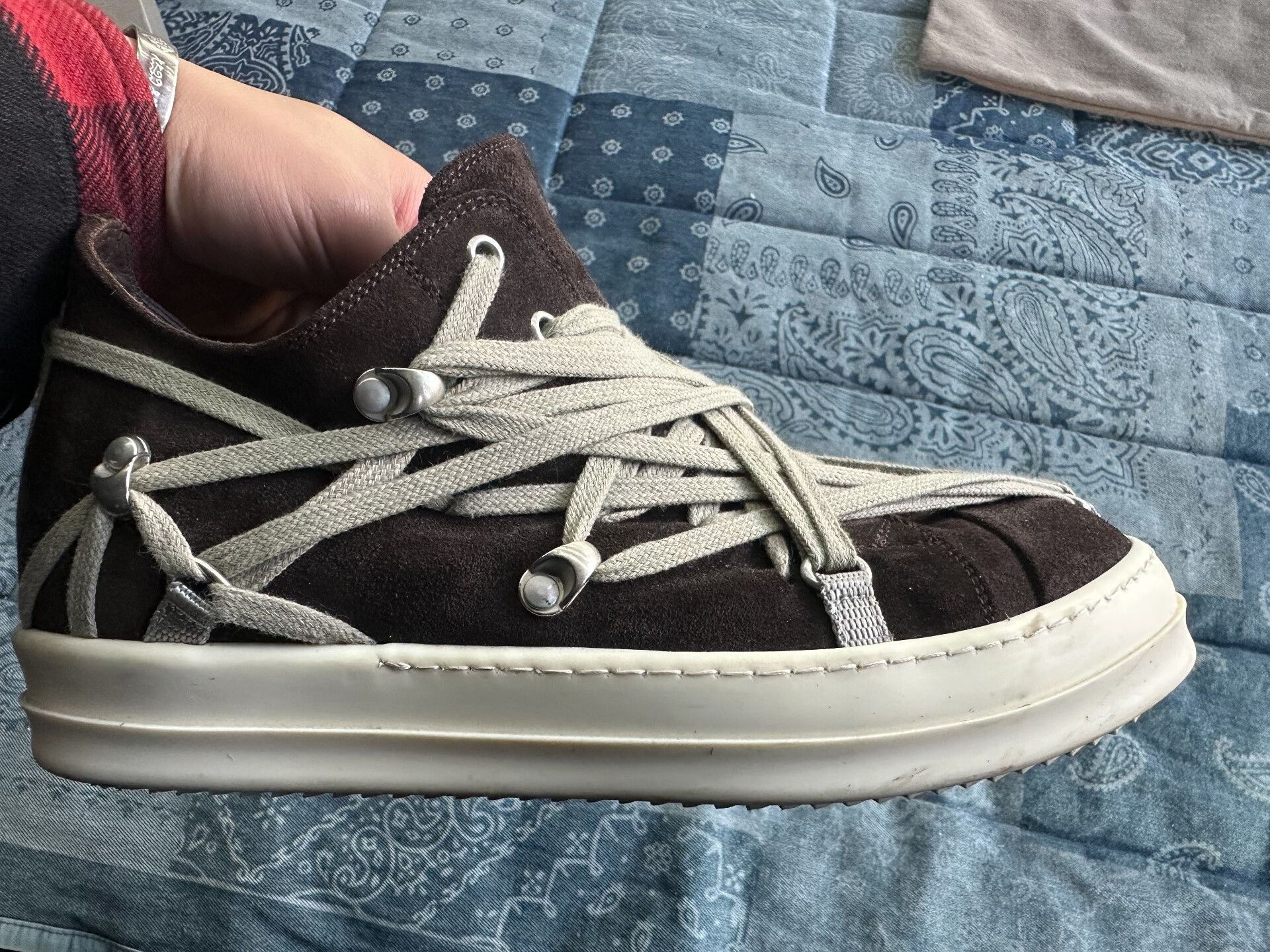 Rick Owens Rick Owens Brown Suede Low-Top Sneakers Size US 9 / EU 42 - 5 Thumbnail