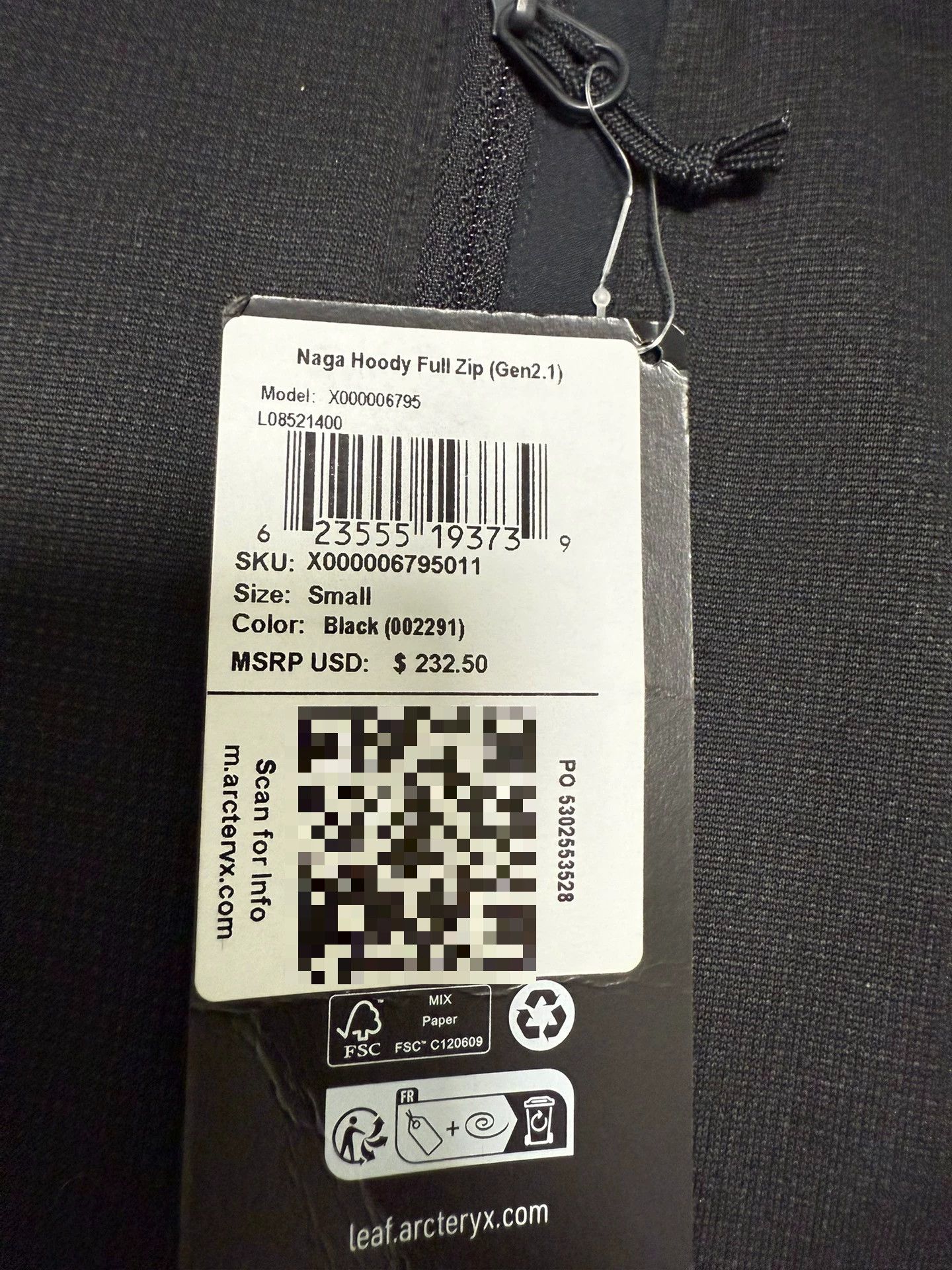 Arc'teryx Arc'teryx LEAF Naga Hoody Full Zip Black Size US S / EU 44-46 / 1 - 3 Thumbnail