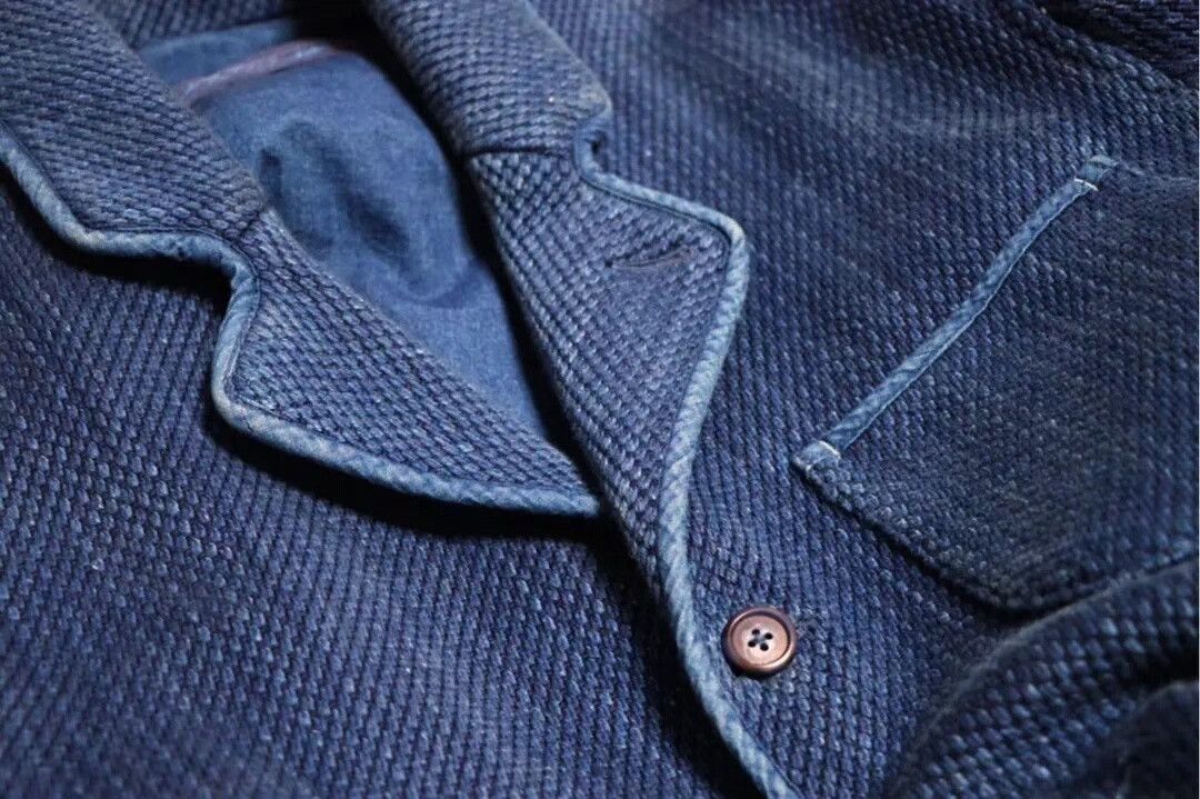 Porter Classic Kendo Sashiko Blue Suit Jacket Size US L / EU 52-54 / 3 - 7 Thumbnail