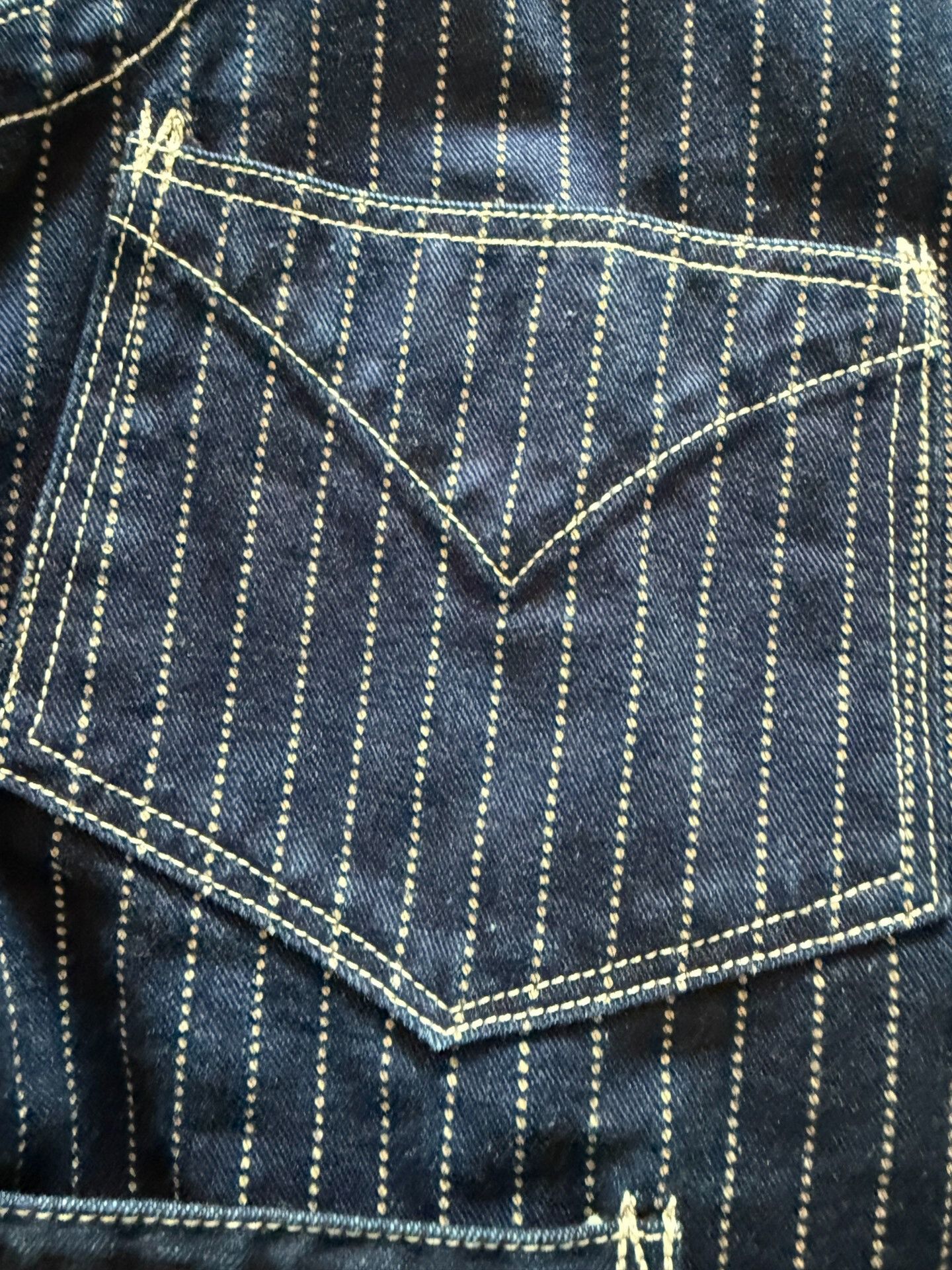 Freewheelers Freewheelers Striped Denim Vest Size 40 Size US XXS / EU 40 - 2 Thumbnail