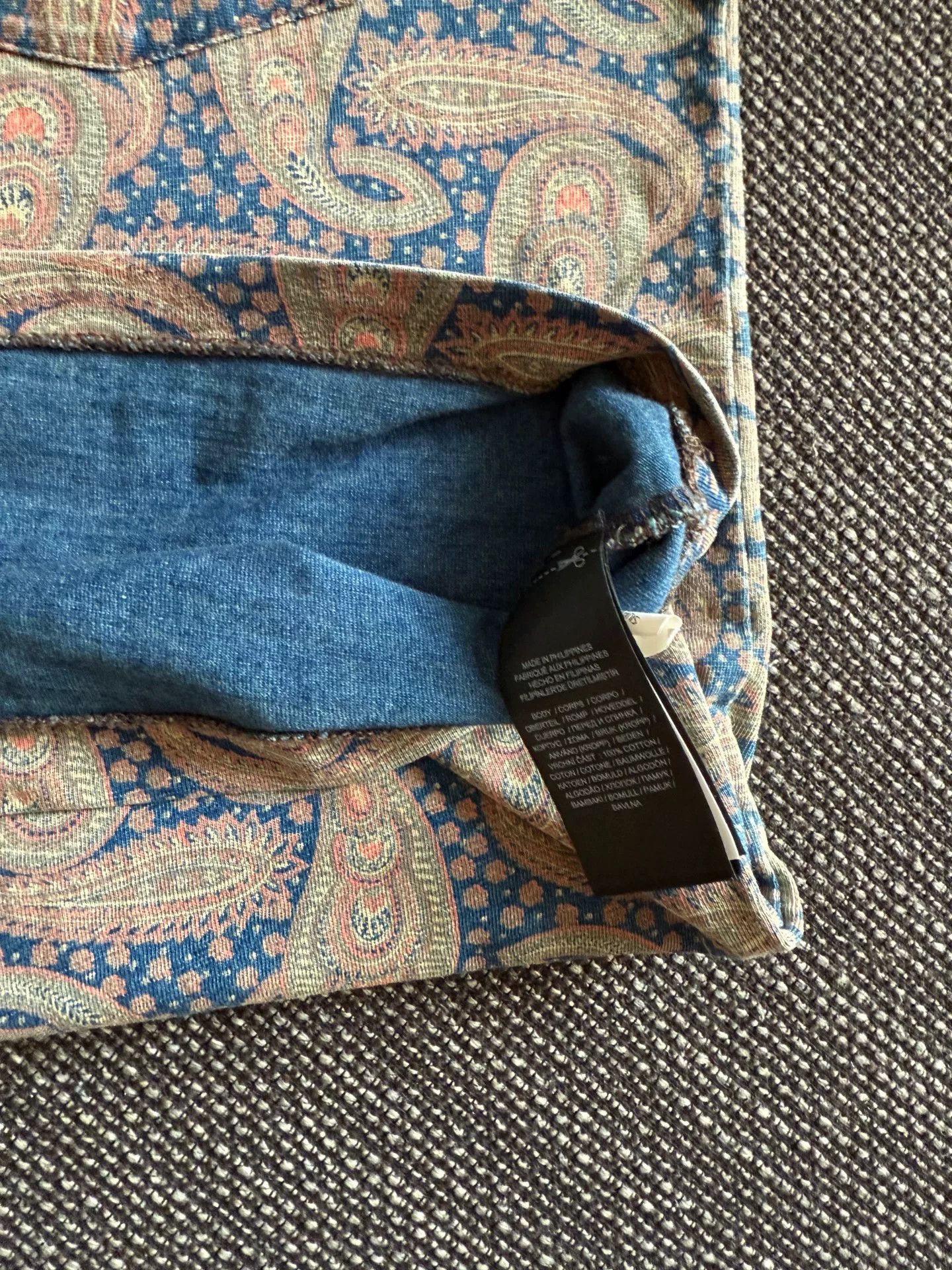 RRL Ralph Lauren RRL Blue Dyed Paisley T-Shirt Size US S / EU 44-46 / 1 - 4 Thumbnail