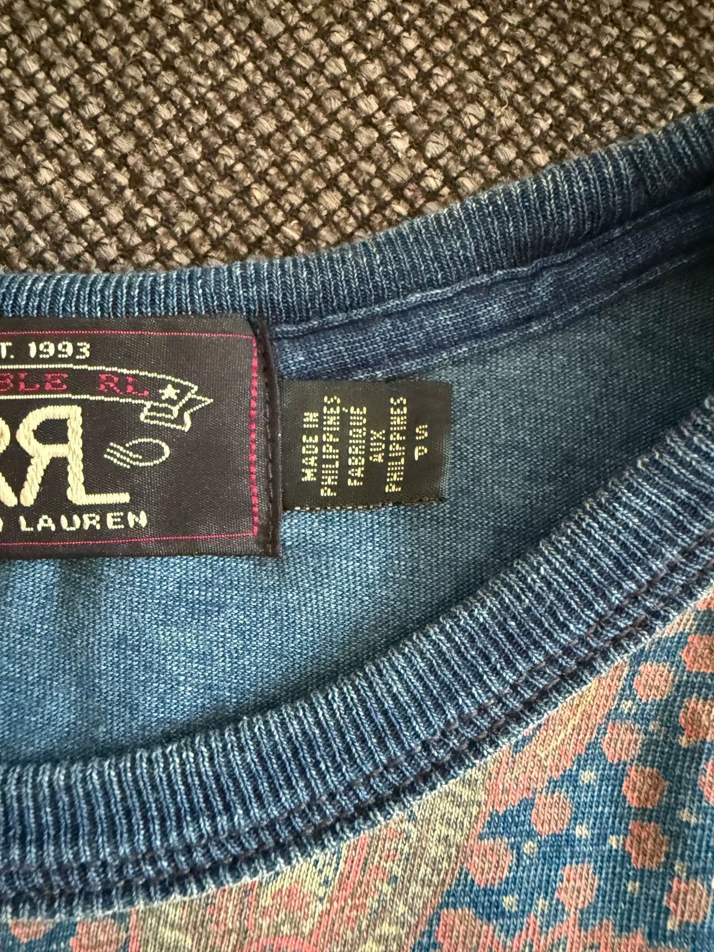 RRL Ralph Lauren RRL Blue Dyed Paisley T-Shirt Size US S / EU 44-46 / 1 - 6 Thumbnail