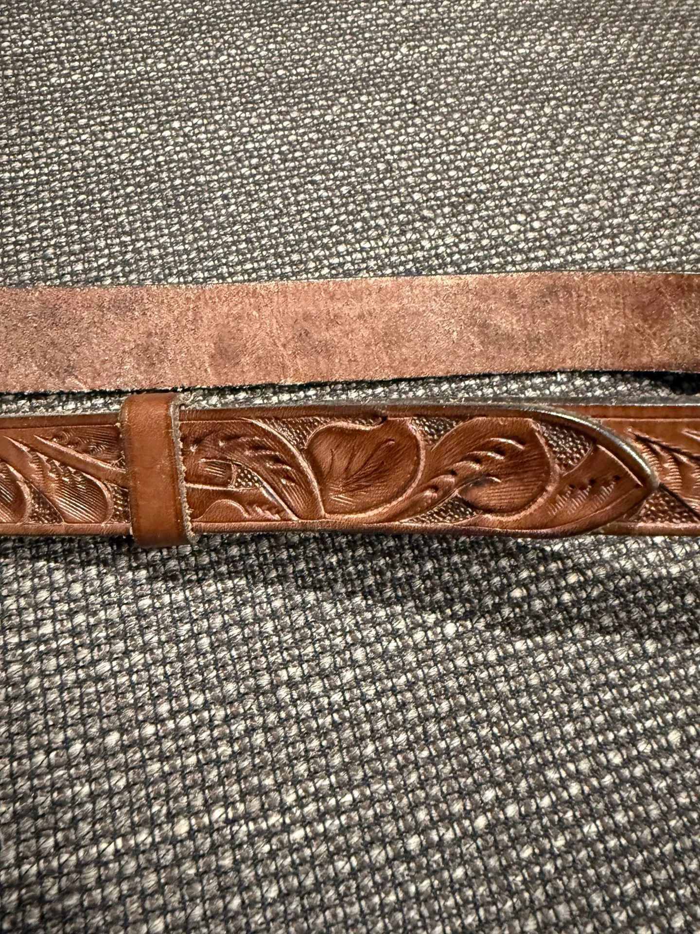 RRL Ralph Lauren RRL Men's Leather Floral Belt 32 Size Size ONE SIZE - 3 Thumbnail