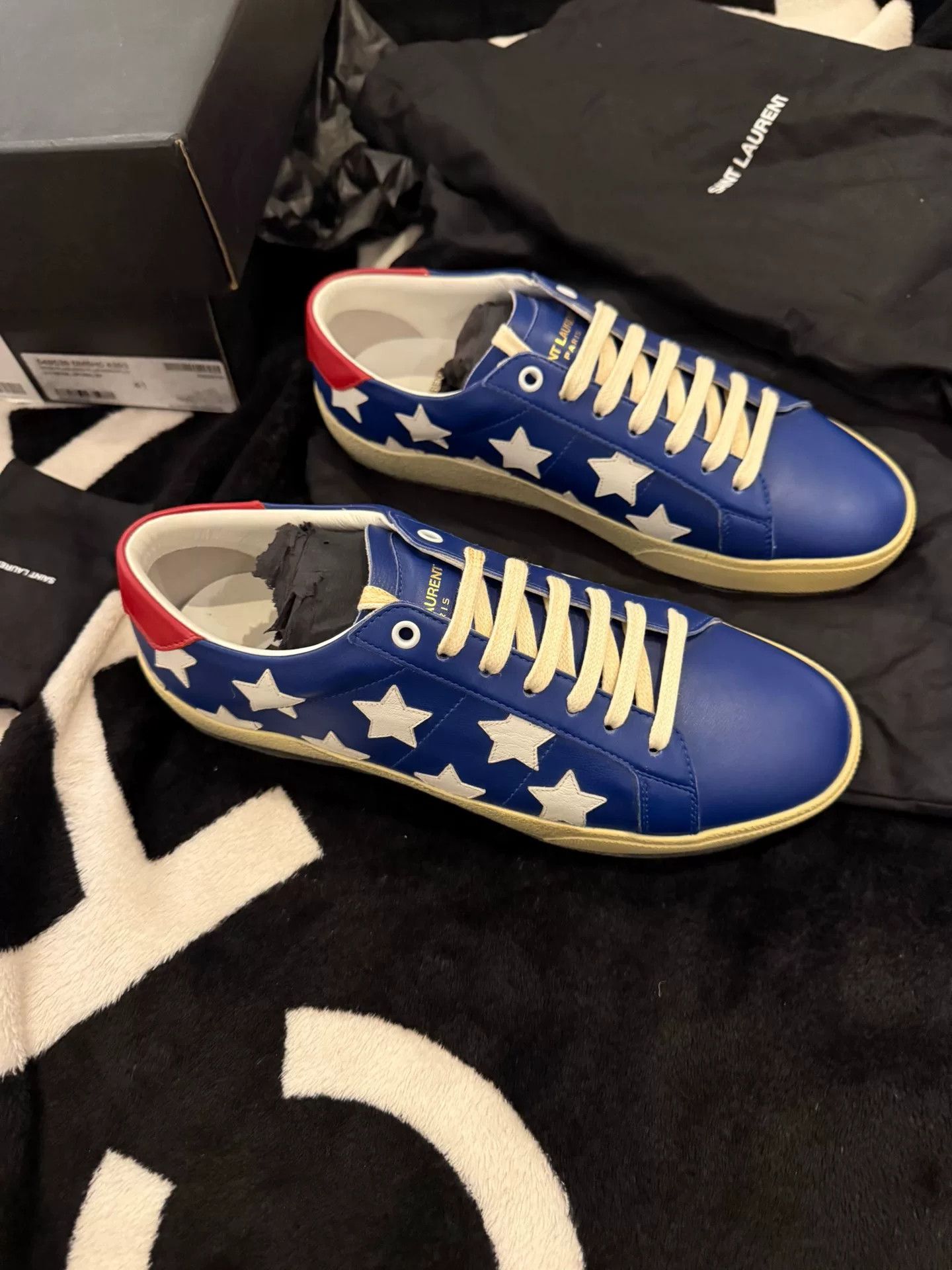 Yves Saint Laurent Blue Saint Laurent Star Sneakers Size US 8 / EU 41 - 3 Thumbnail
