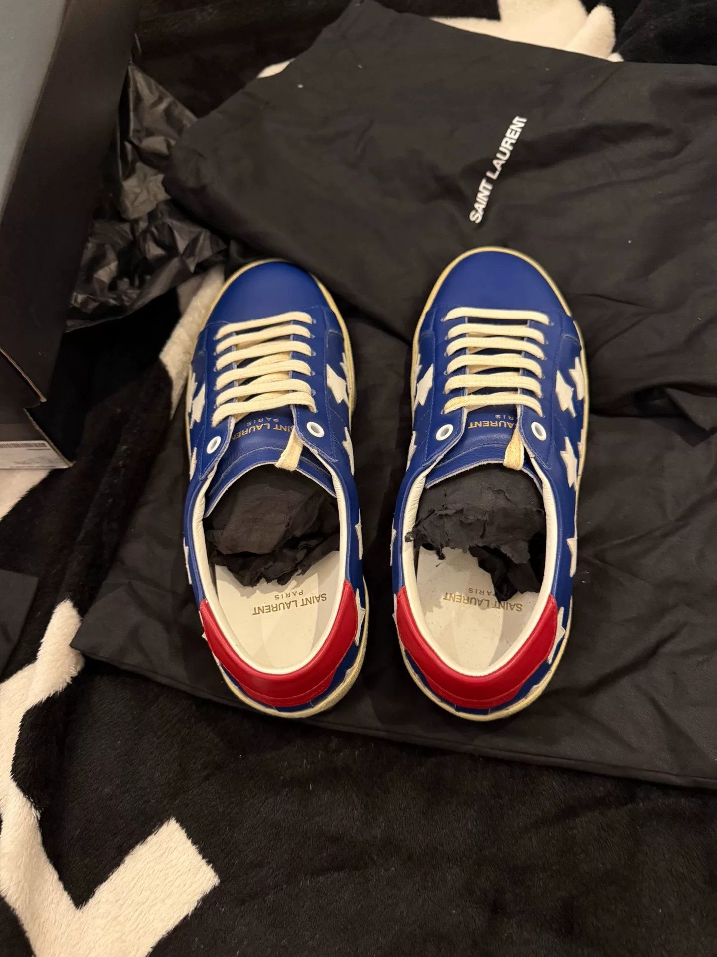 Yves Saint Laurent Blue Saint Laurent Star Sneakers Size US 8 / EU 41 - 8 Thumbnail