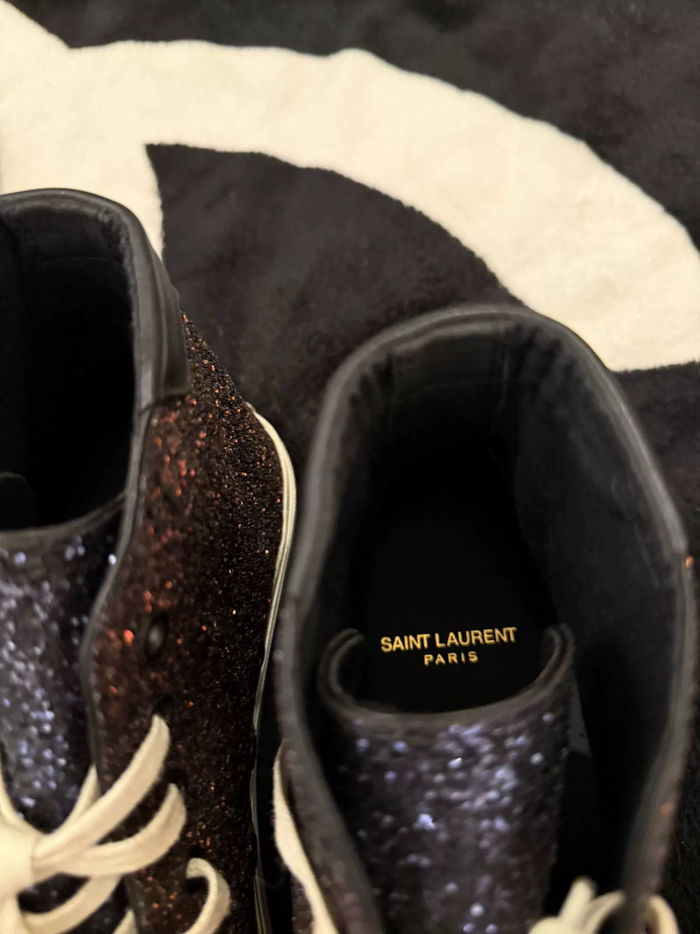 Saint Laurent Paris Saint Laurent High-Top Glitter Sneakers Size US 8 / EU 41 - 6 Thumbnail