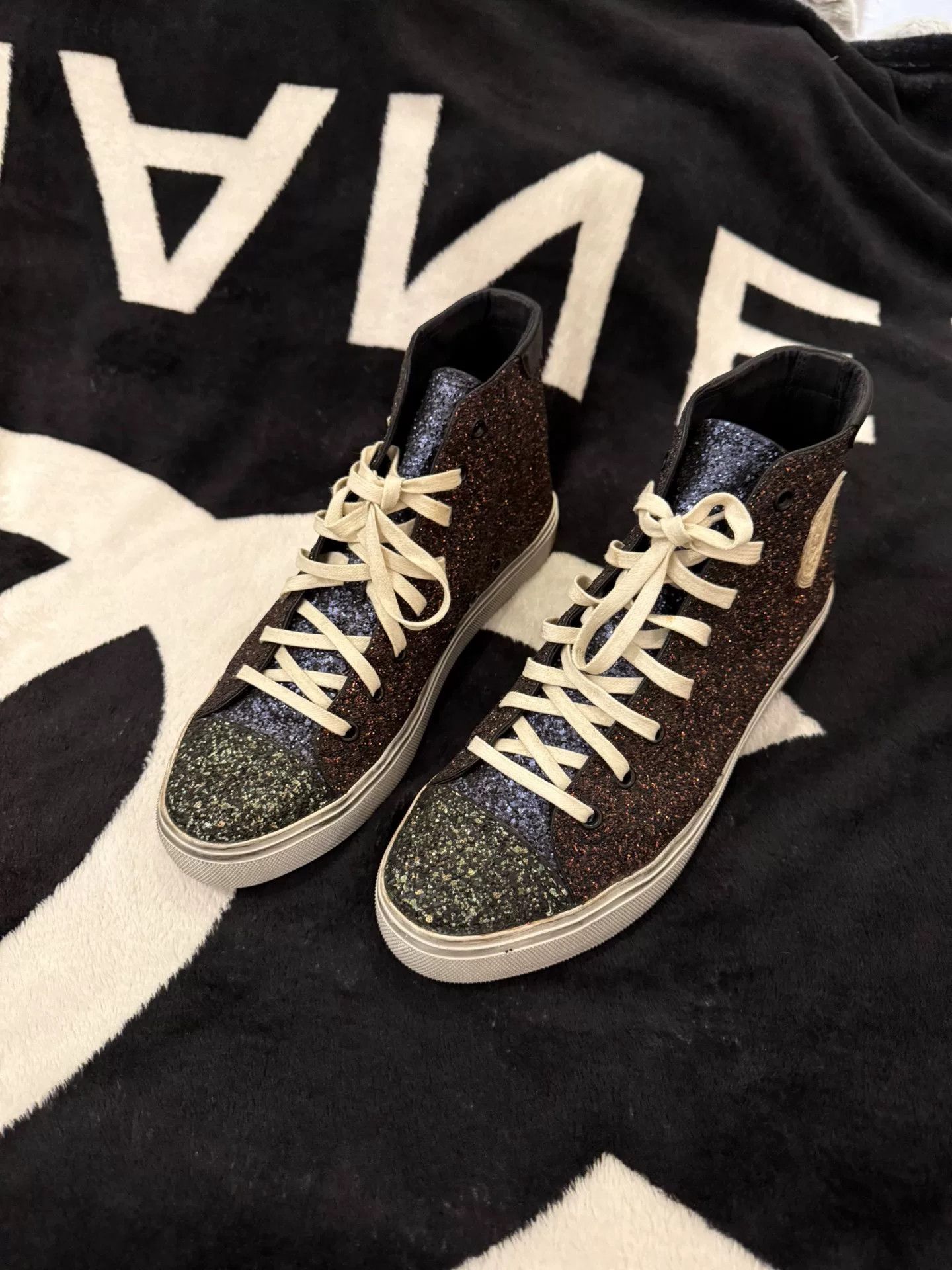 Saint Laurent Paris Saint Laurent High-Top Glitter Sneakers Size US 8 / EU 41 - 4 Thumbnail