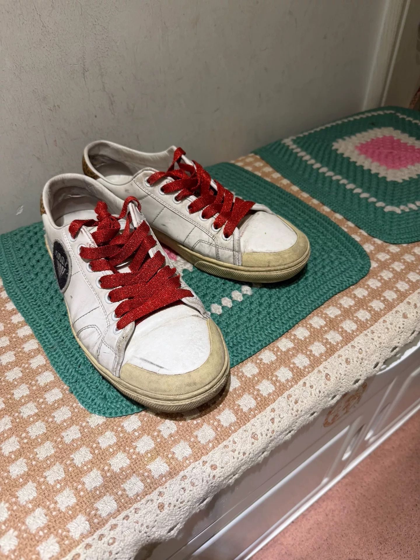 Saint Laurent Paris SLP Saint Laurent Red Lace Sneakers Size US 7.5 / EU 40-41 - 4 Thumbnail