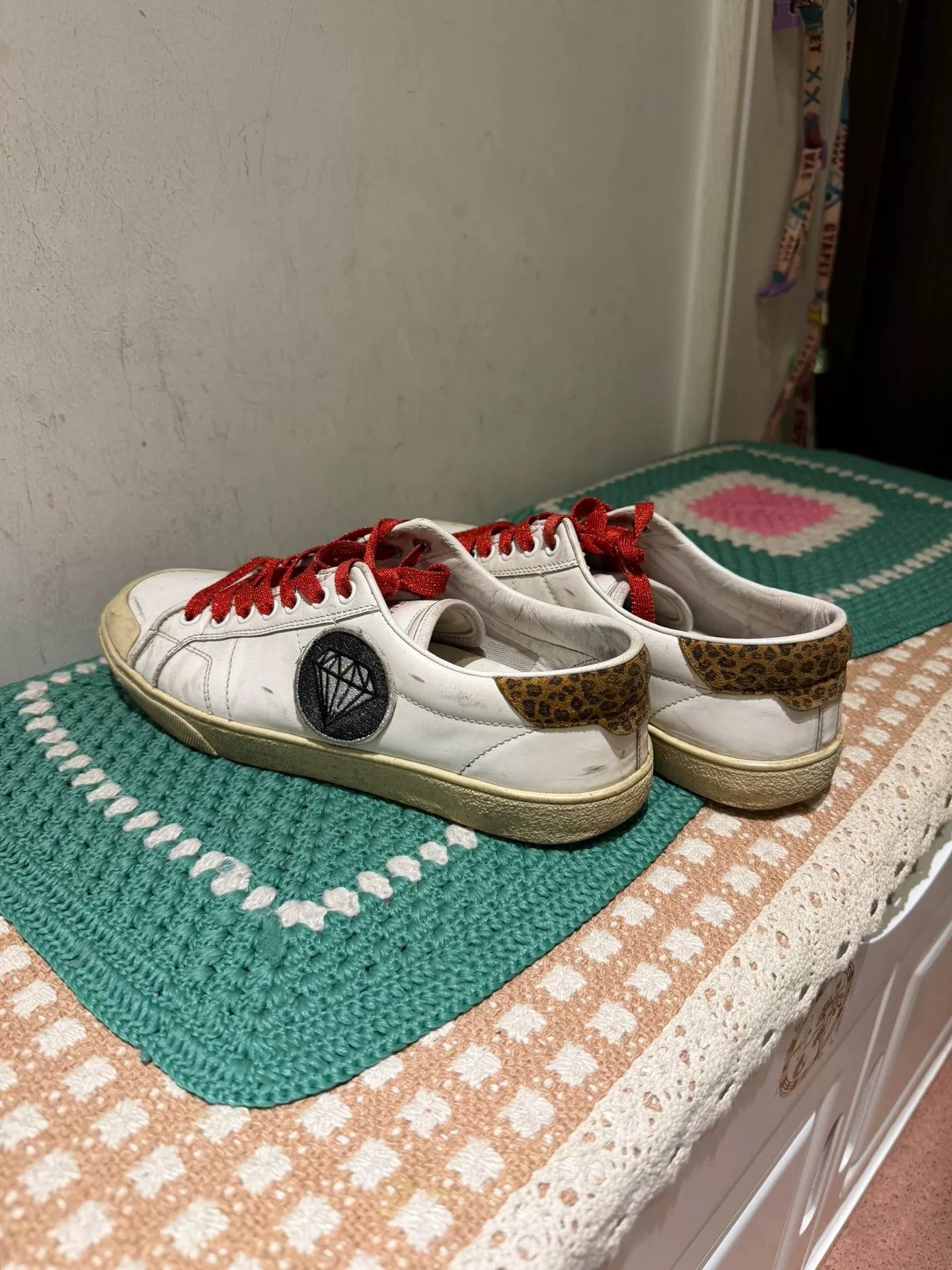 Saint Laurent Paris SLP Saint Laurent Red Lace Sneakers Size US 7.5 / EU 40-41 - 5 Thumbnail