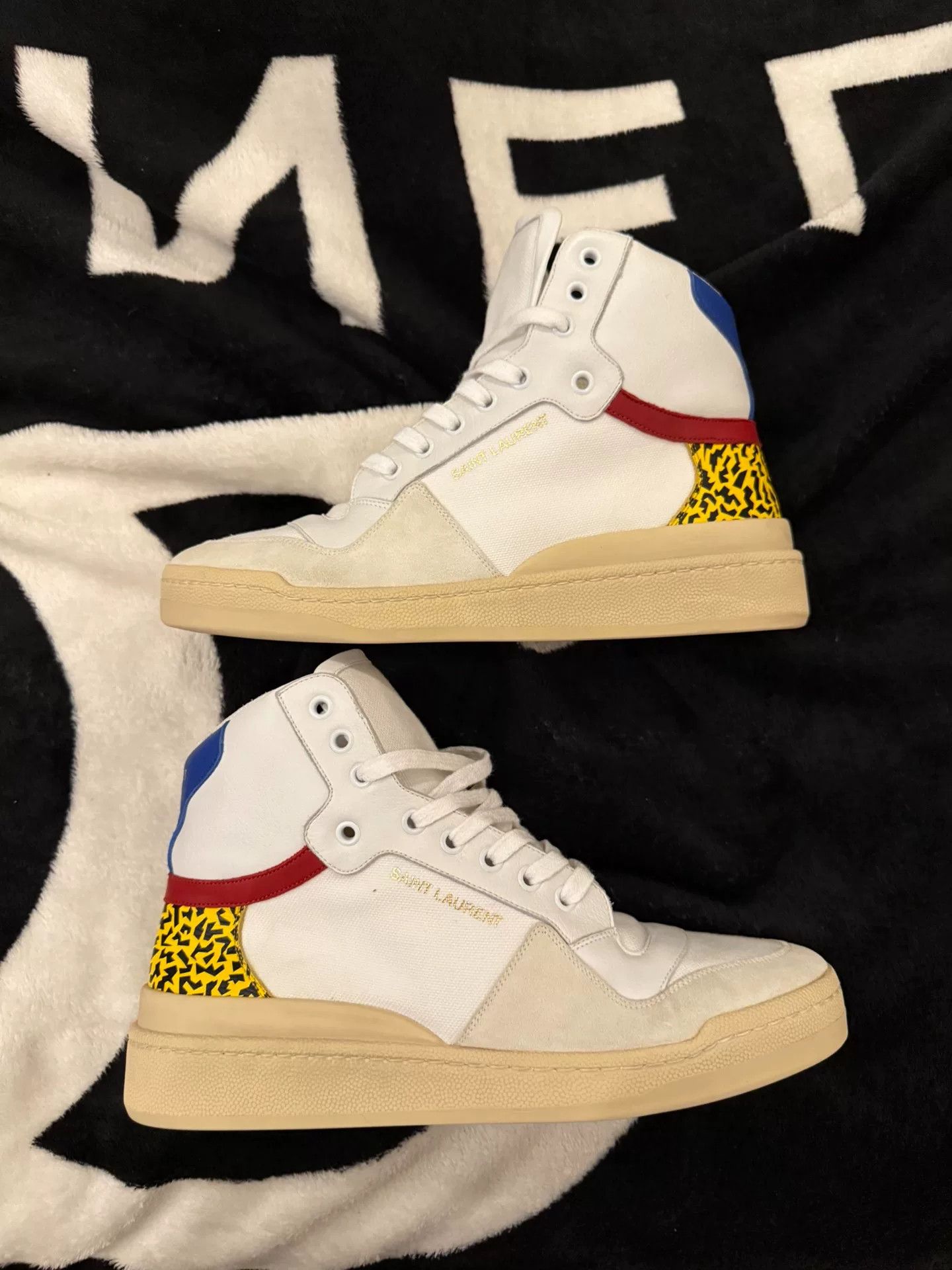 Saint Laurent Paris Saint Laurent High-Top Sneakers with Print Size US 8 / EU 41 - 4 Thumbnail