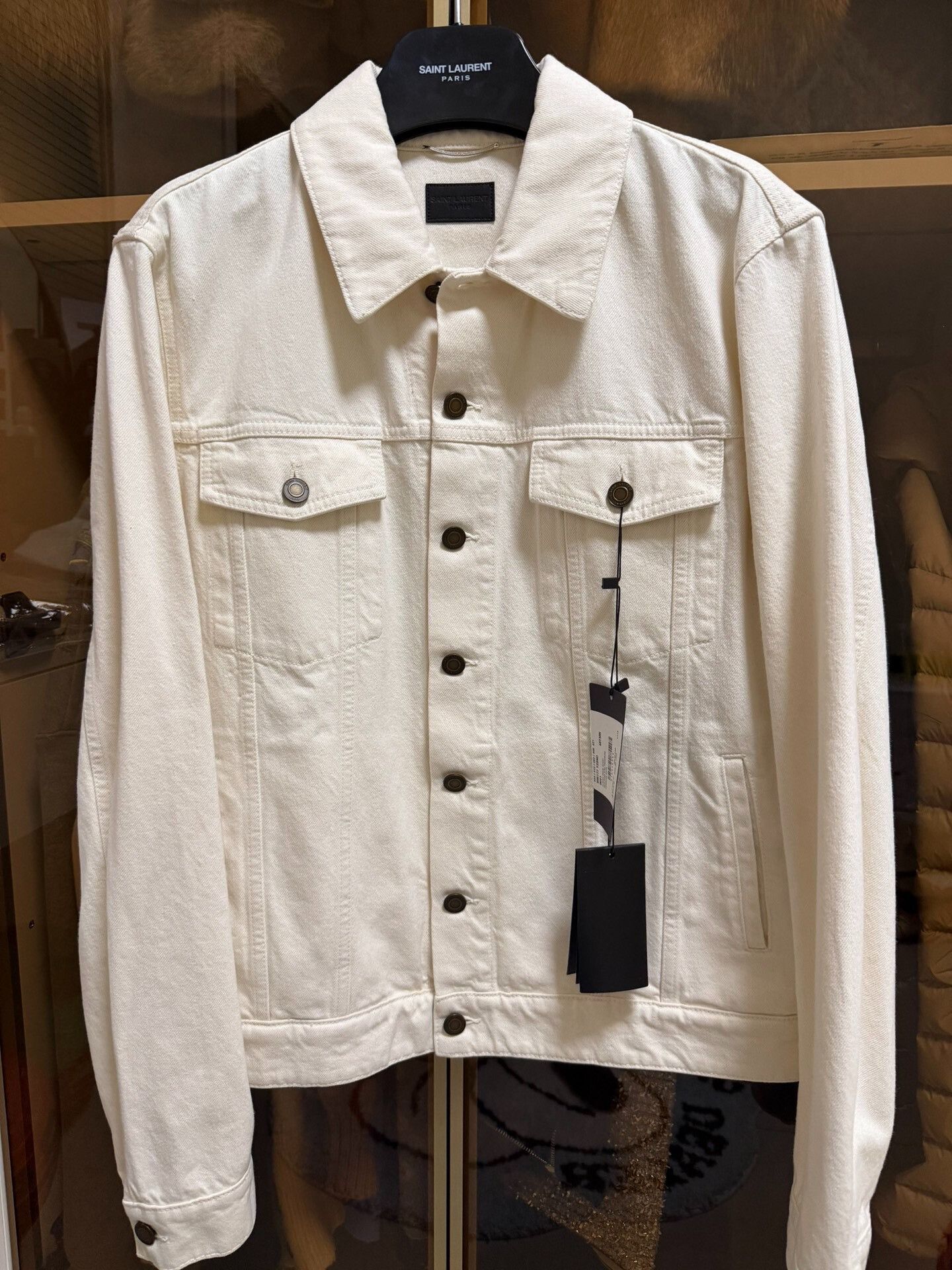 Saint Laurent Paris Saint Laurent Denim Jacket in White Size US M / EU 48-50 / 2 - 2 Thumbnail