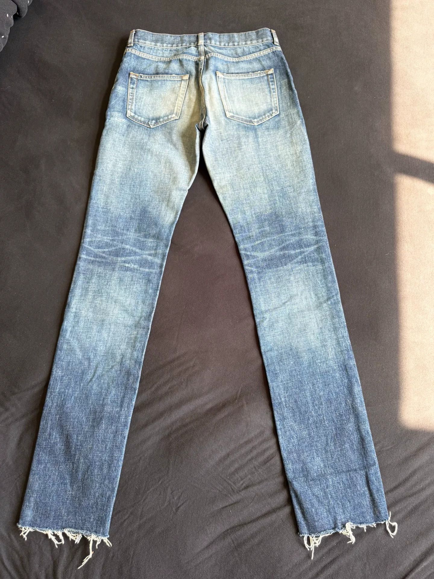 Saint Laurent Paris Saint Laurent Blue Frayed Denim Jeans Size US 29 - 2 Thumbnail