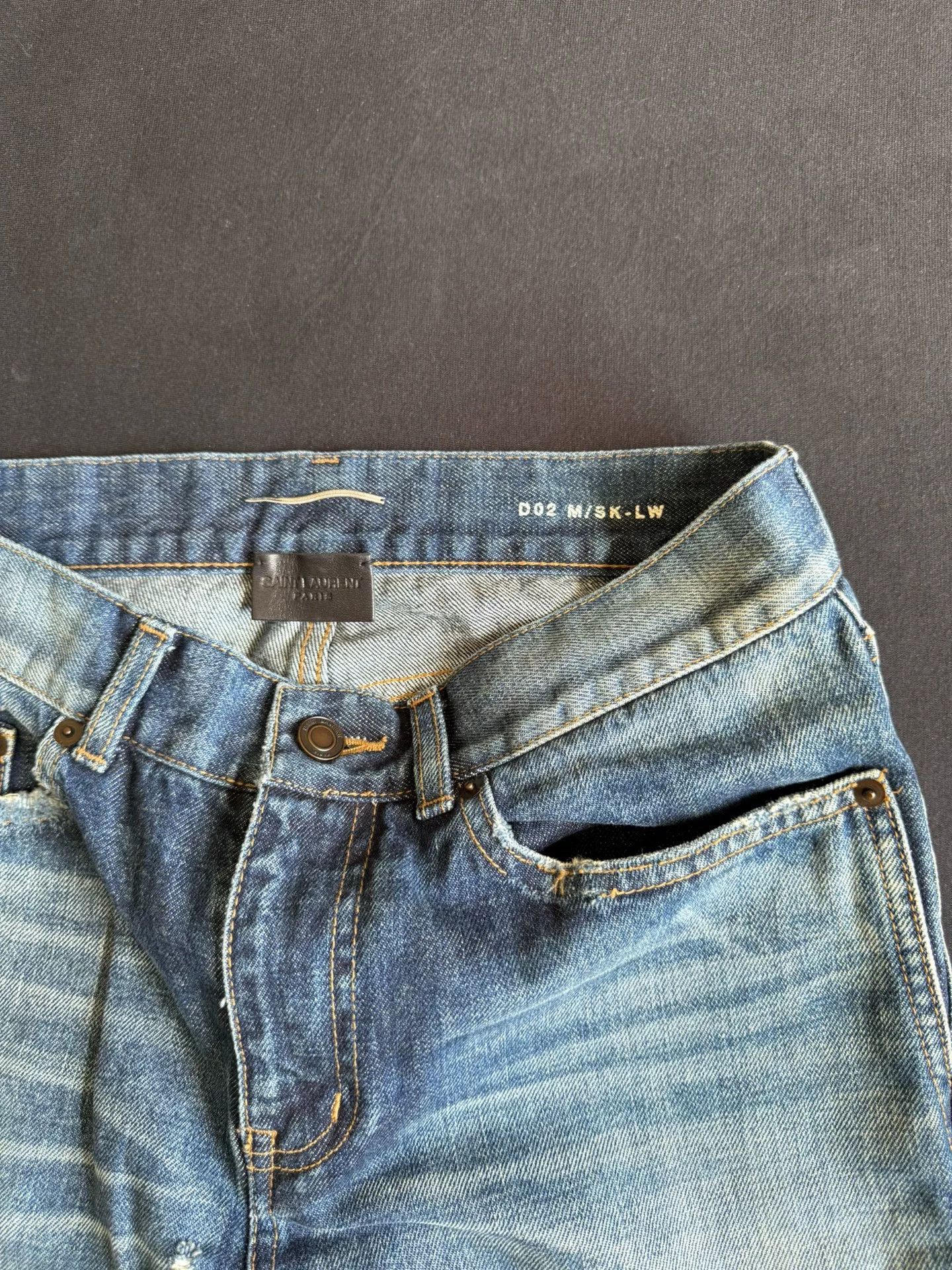 Saint Laurent Paris Saint Laurent Blue Frayed Denim Jeans Size US 29 - 4 Thumbnail