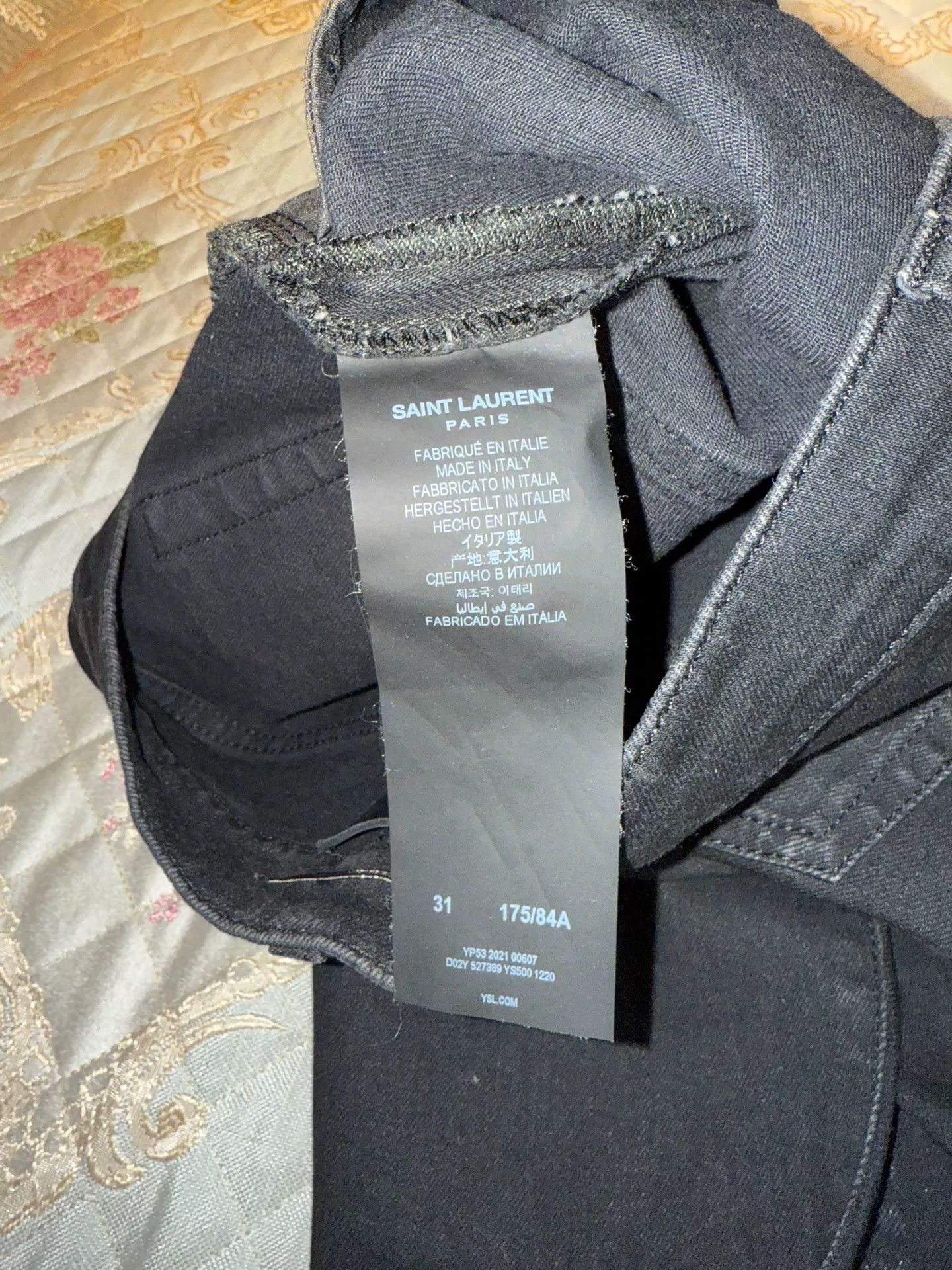 Saint Laurent Paris Saint Laurent Black Denim Pants Size 31 Size US 31 - 4 Thumbnail