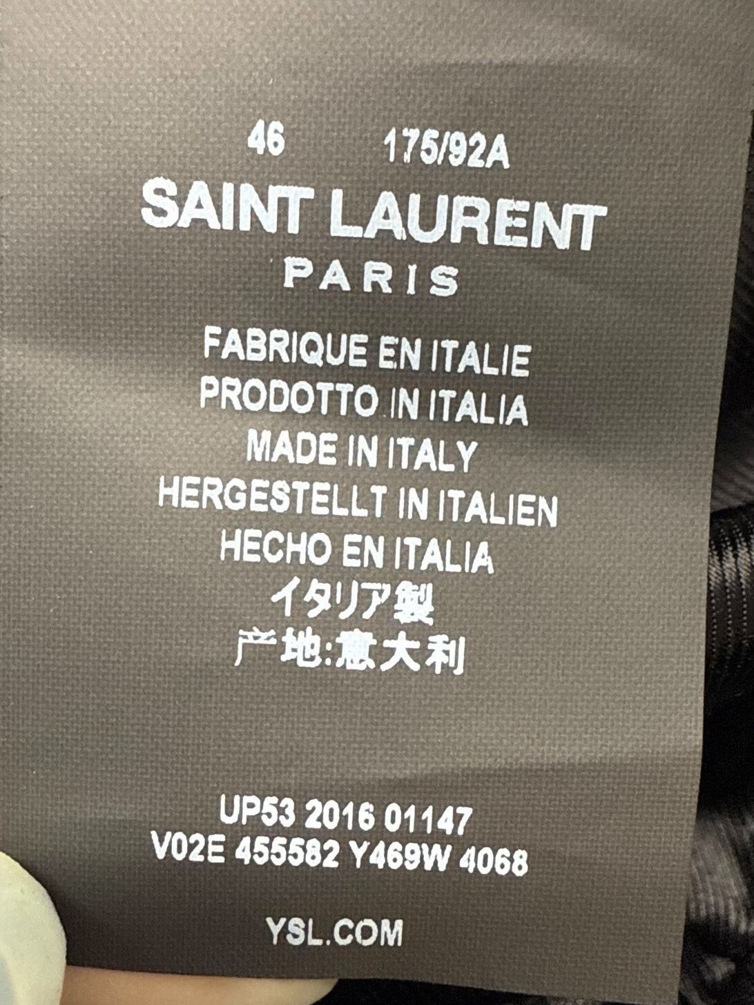 Saint Laurent Paris Saint Laurent Blue Silk Bomber Jacket Size L / US 10 / IT 46 - 6 Thumbnail