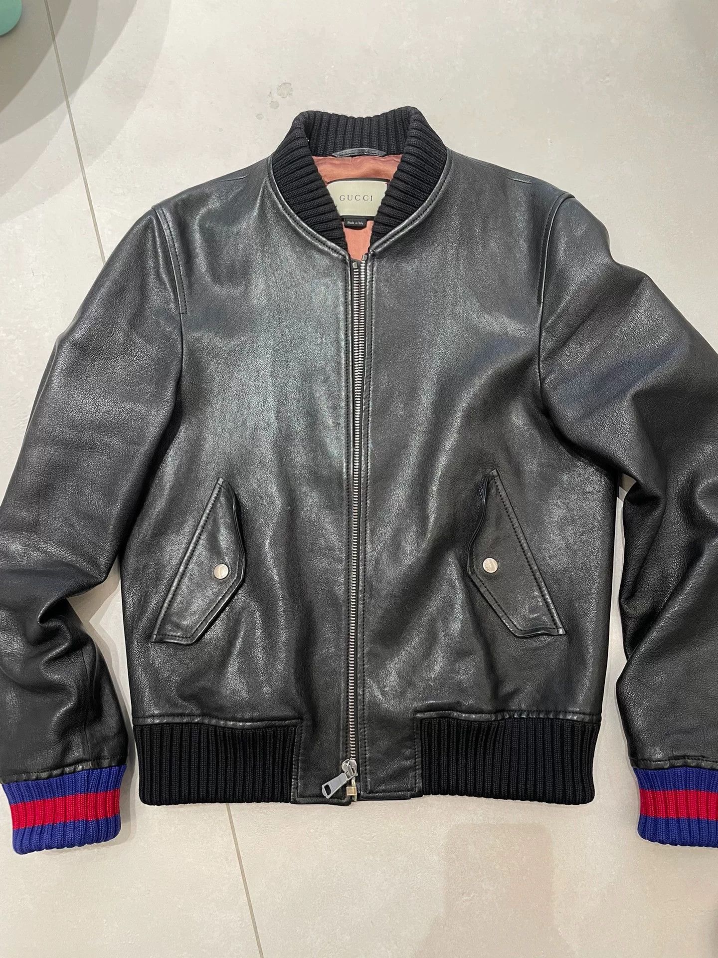Gucci Gucci Embroidered Leather Jacket Size US S / EU 44-46 / 1 - 2 Thumbnail