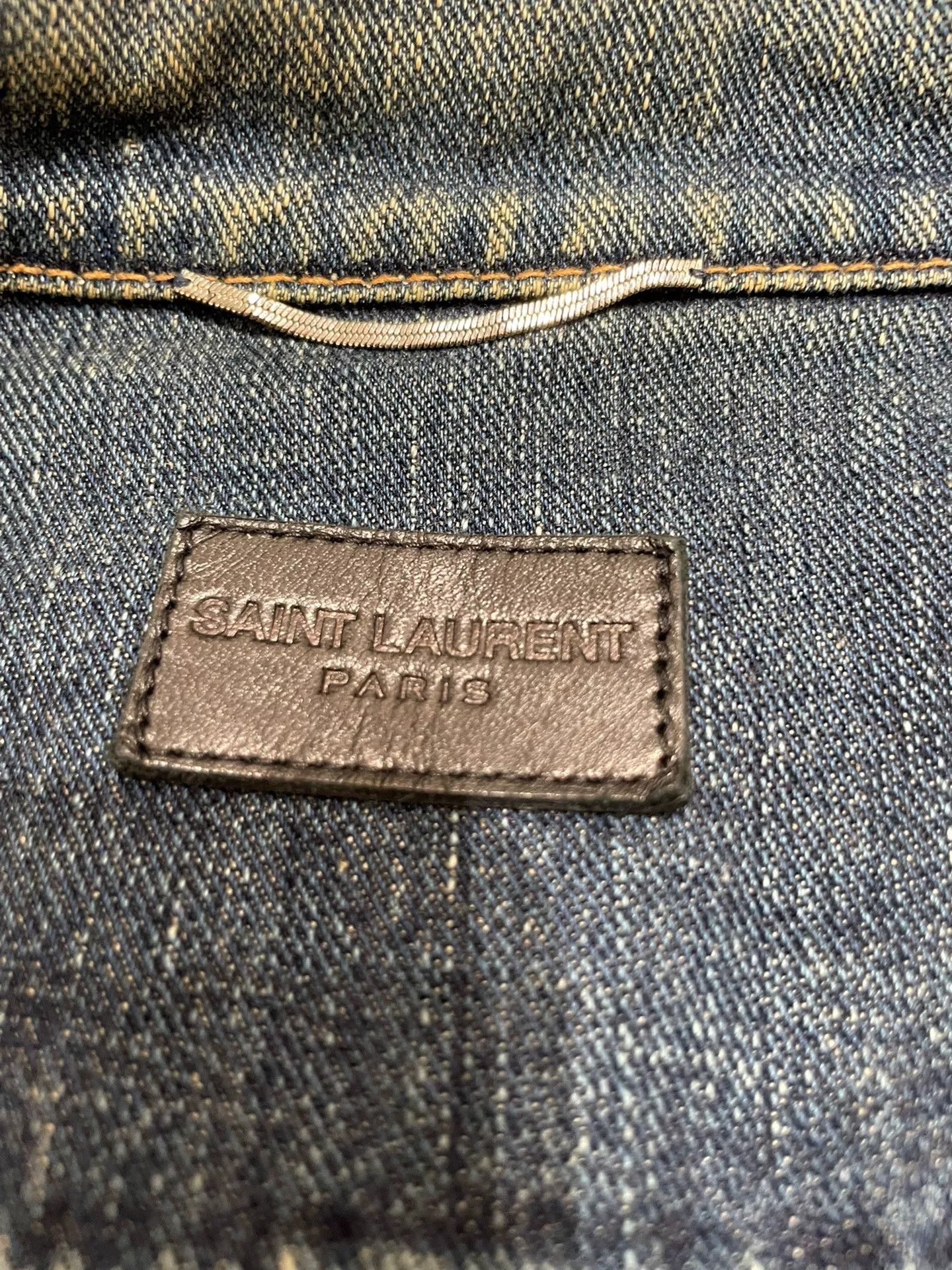 Saint Laurent Paris Saint Laurent Denim Jacket with Shark Embroidery Size US M / EU 48-50 / 2 - 4 Thumbnail