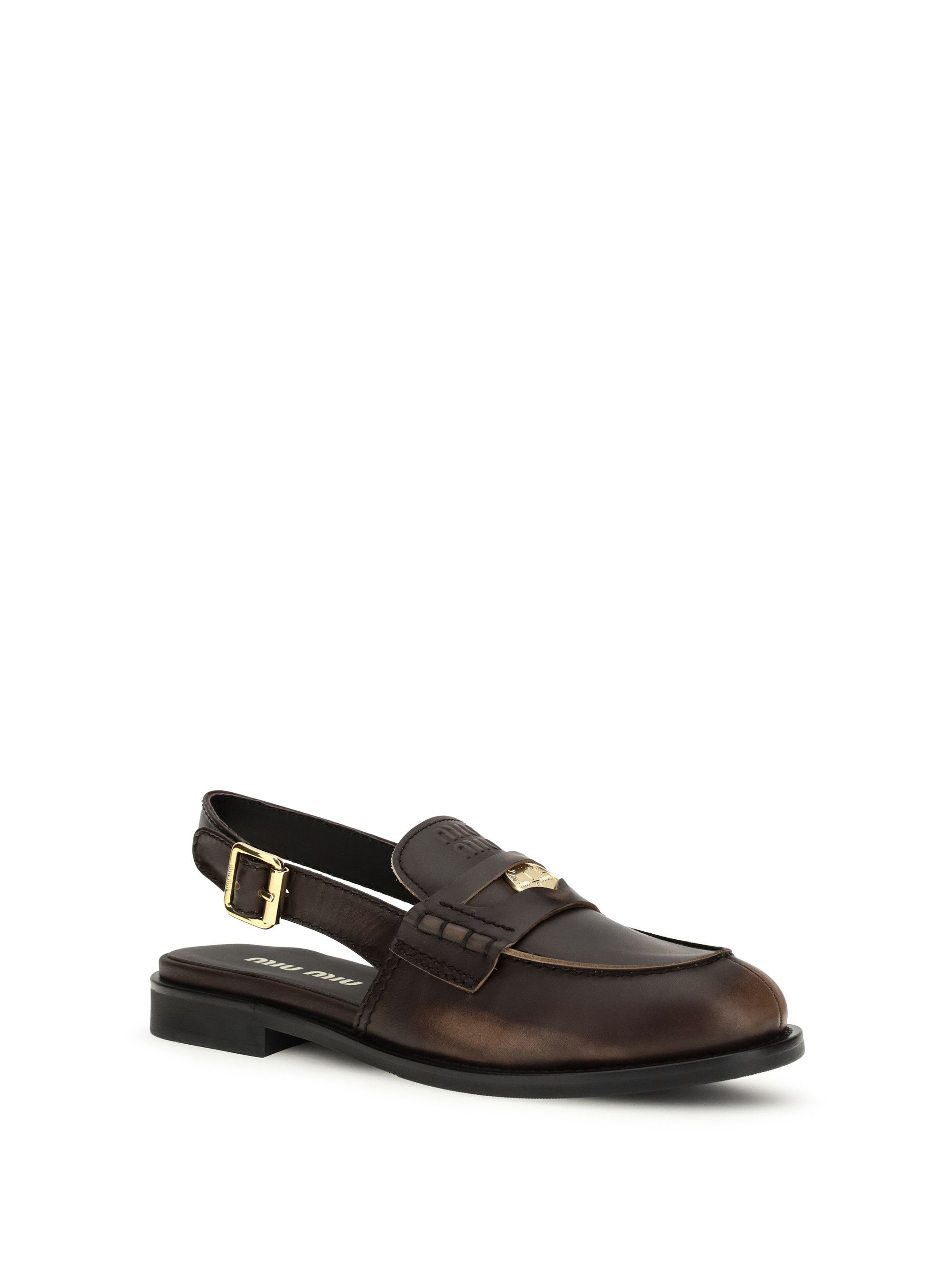 Miu Miu Buckled leather Loafers Size US 8.5 / IT 38.5 - 2 Thumbnail