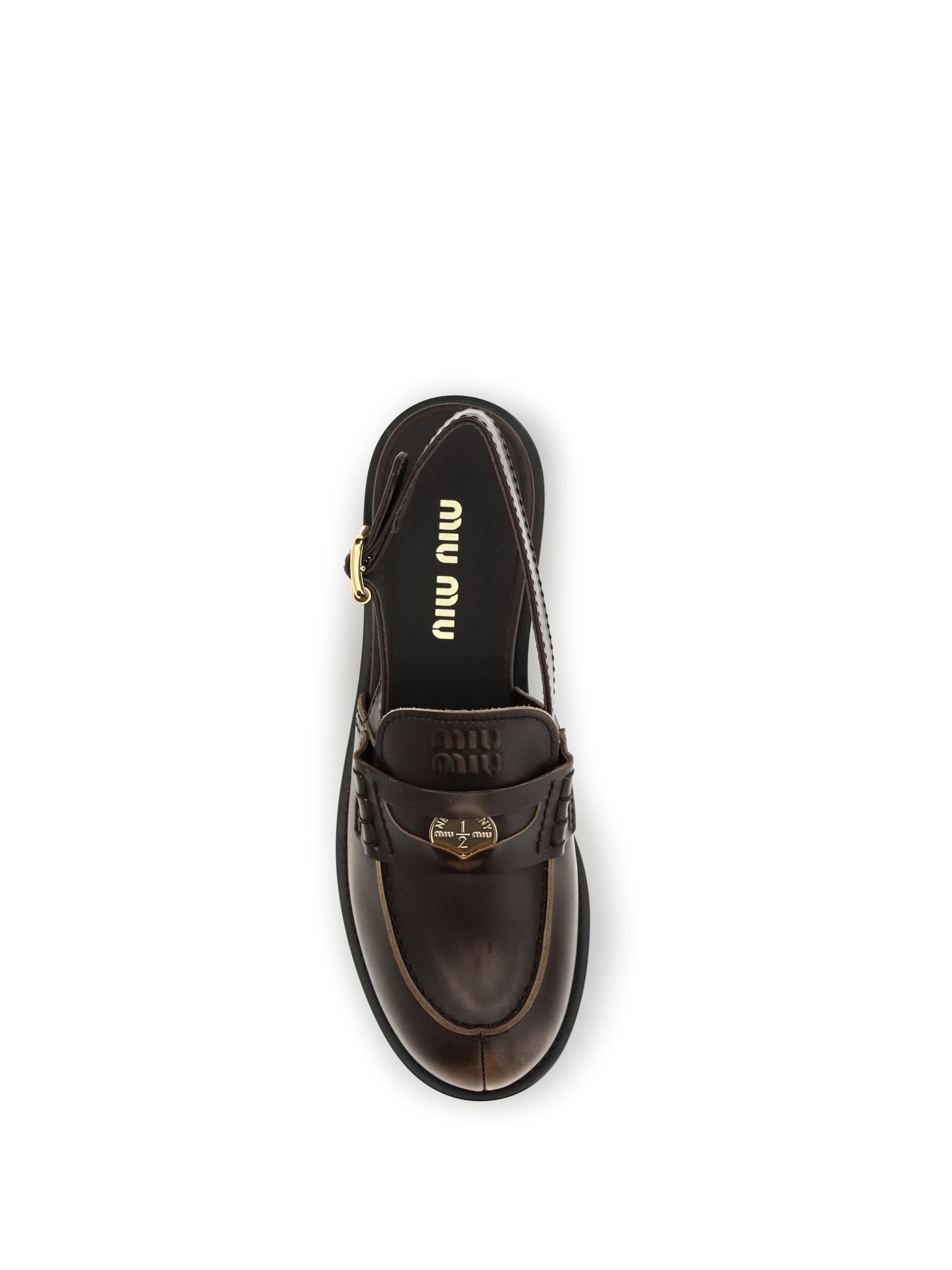 Miu Miu Buckled leather Loafers Size US 8.5 / IT 38.5 - 4 Thumbnail