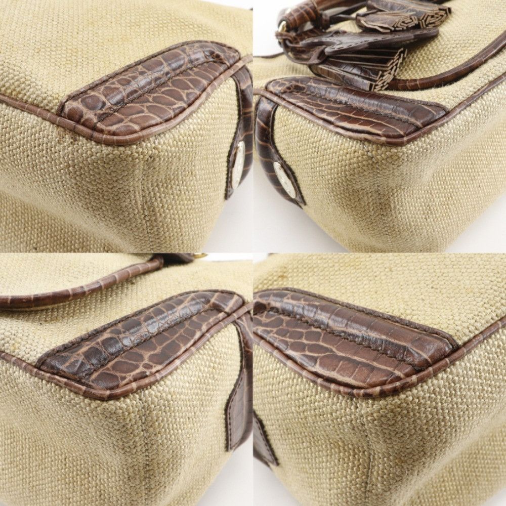 Celine Celine Celine Boogie Bag Trionphe Charm Straw Embossed Leather 2way Bag Plant-based Handbag DUTY FREE for USA Size ONE SIZE - 4 Thumbnail