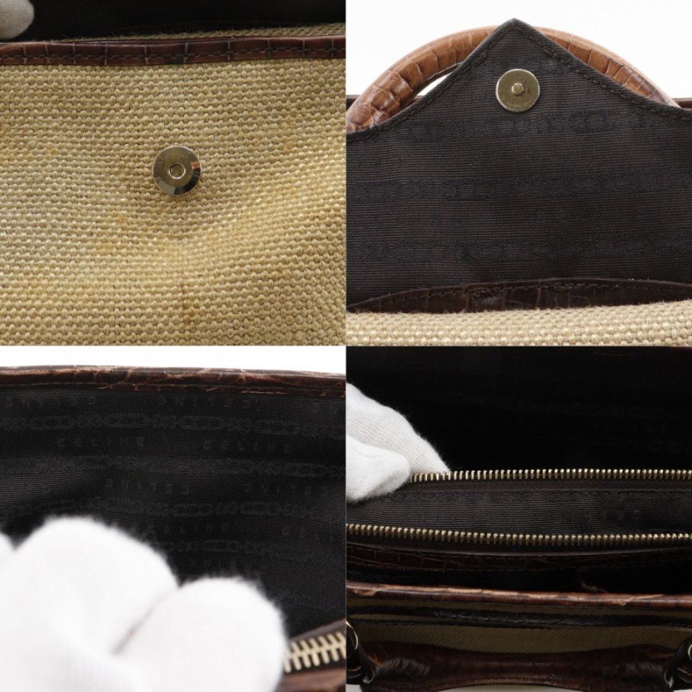 Celine Celine Celine Boogie Bag Trionphe Charm Straw Embossed Leather 2way Bag Plant-based Handbag DUTY FREE for USA Size ONE SIZE - 19 Thumbnail