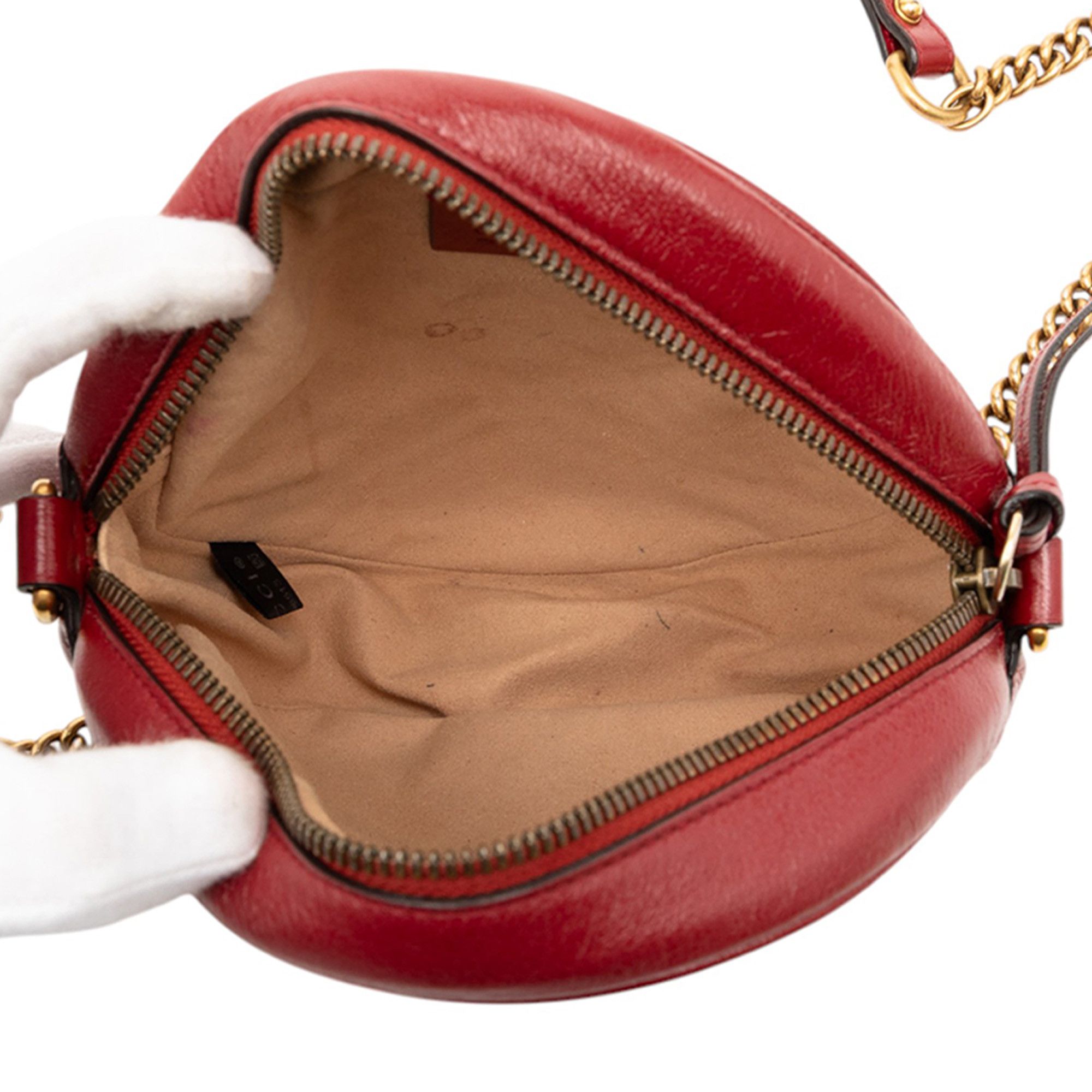 Gucci Gucci Mini GG Marmont Matelasse Leather Round Crossbody Size ONE SIZE - 4 Thumbnail