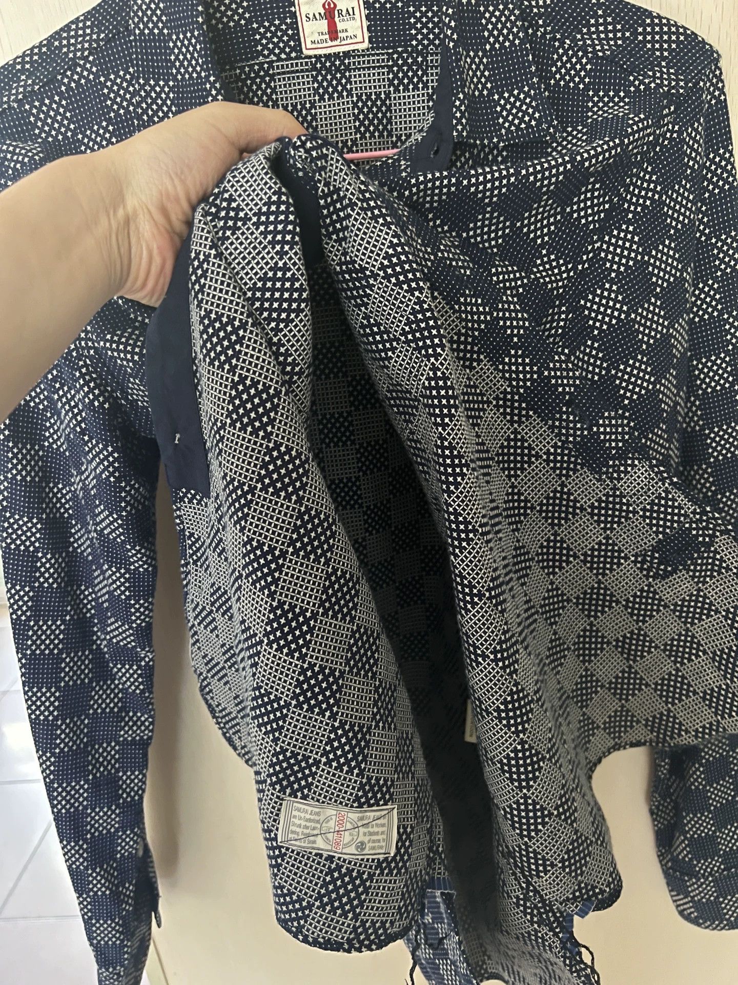 Samurai Jeans Samurai Jeans Indigo Sashiko Short Sleeve Shirt Size US M / EU 48-50 / 2 - 5 Thumbnail