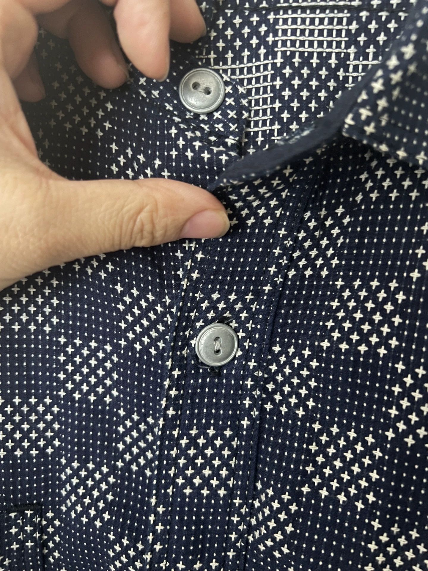Samurai Jeans Samurai Jeans Indigo Sashiko Short Sleeve Shirt Size US M / EU 48-50 / 2 - 8 Thumbnail