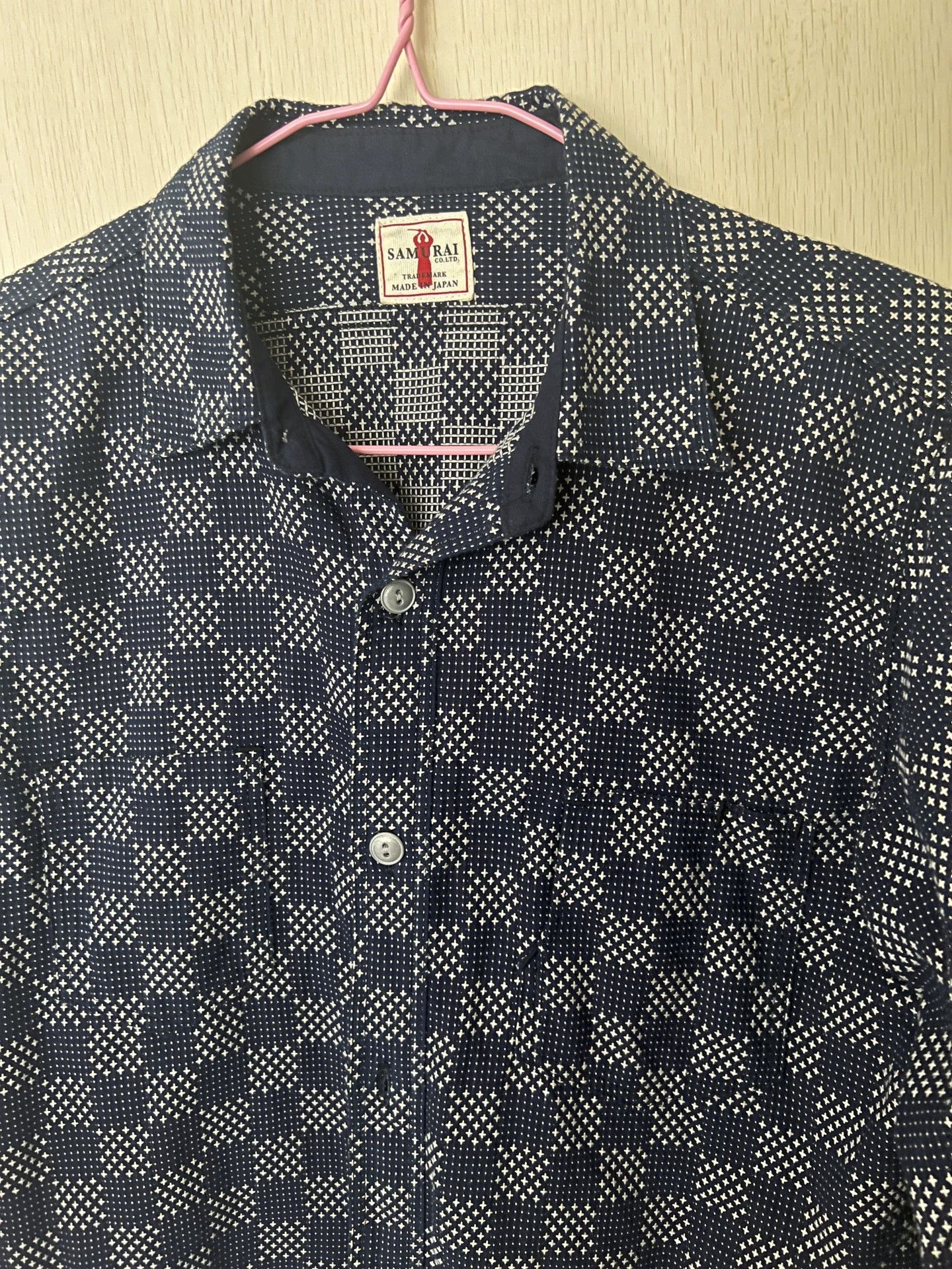 Samurai Jeans Samurai Jeans Indigo Sashiko Short Sleeve Shirt Size US M / EU 48-50 / 2 - 2 Thumbnail