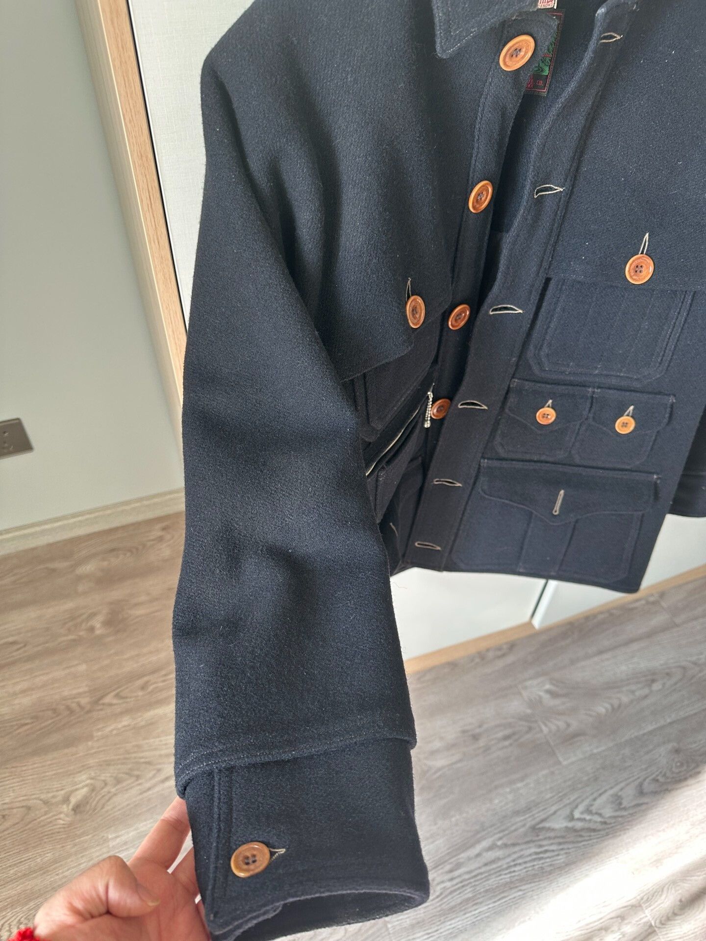 Freewheelers Black Wool Multi-Pocket Windbreaker Jacket Size US XXS / EU 40 - 3 Thumbnail