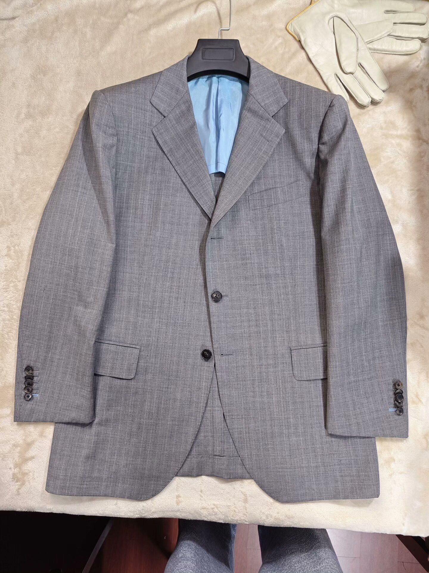SCABAL Custom Scabal Gray Stripe Suit Jacket Size US M / EU 48-50 / 2 - 5 Thumbnail