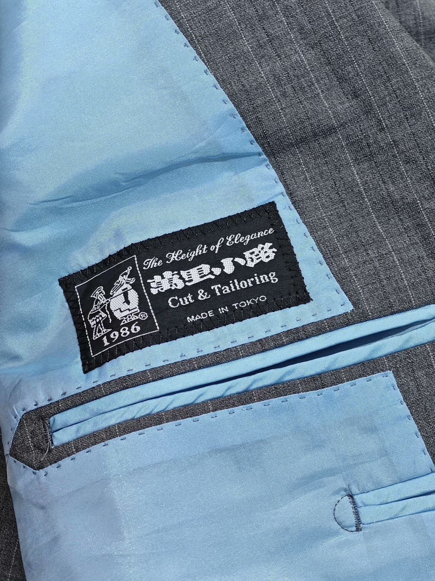 SCABAL Custom Scabal Gray Stripe Suit Jacket Size US M / EU 48-50 / 2 - 8 Thumbnail