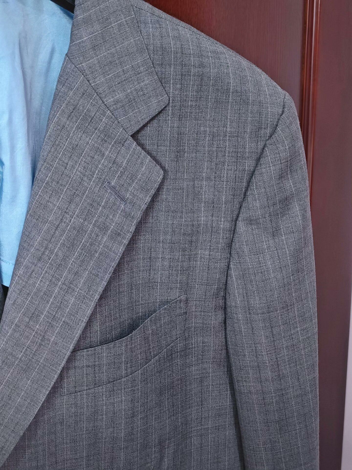 SCABAL Custom Scabal Gray Stripe Suit Jacket Size US M / EU 48-50 / 2 - 2 Thumbnail