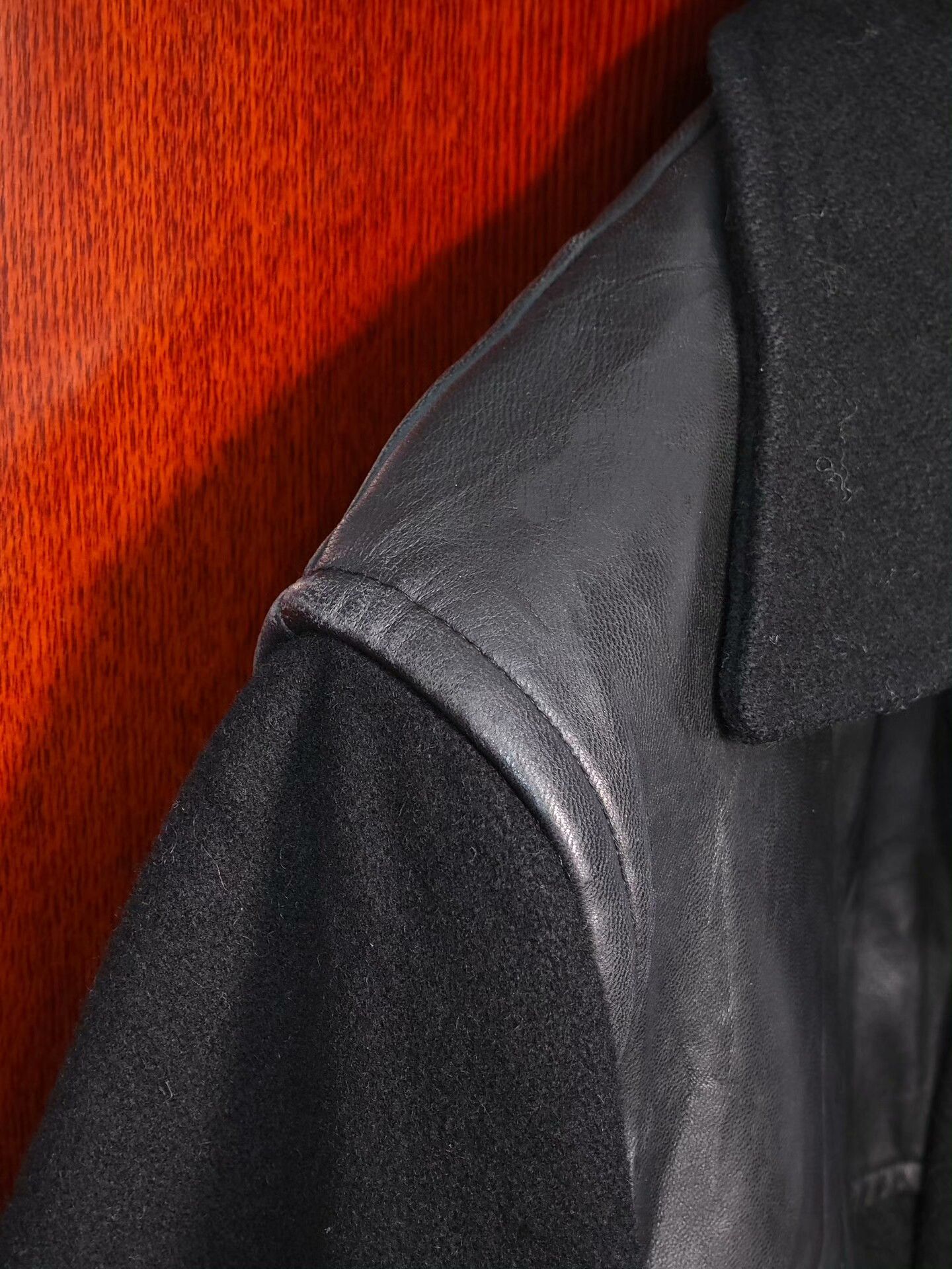 A.P.C. Black Wool and Leather Jacket Coat Size US XS / EU 42 / 0 - 3 Thumbnail