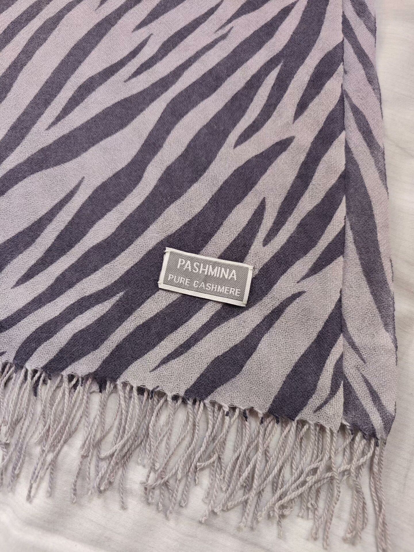 Loro Piana Gray Blue Pashmina Scarf Shawl Blanket Size ONE SIZE - 2 Thumbnail