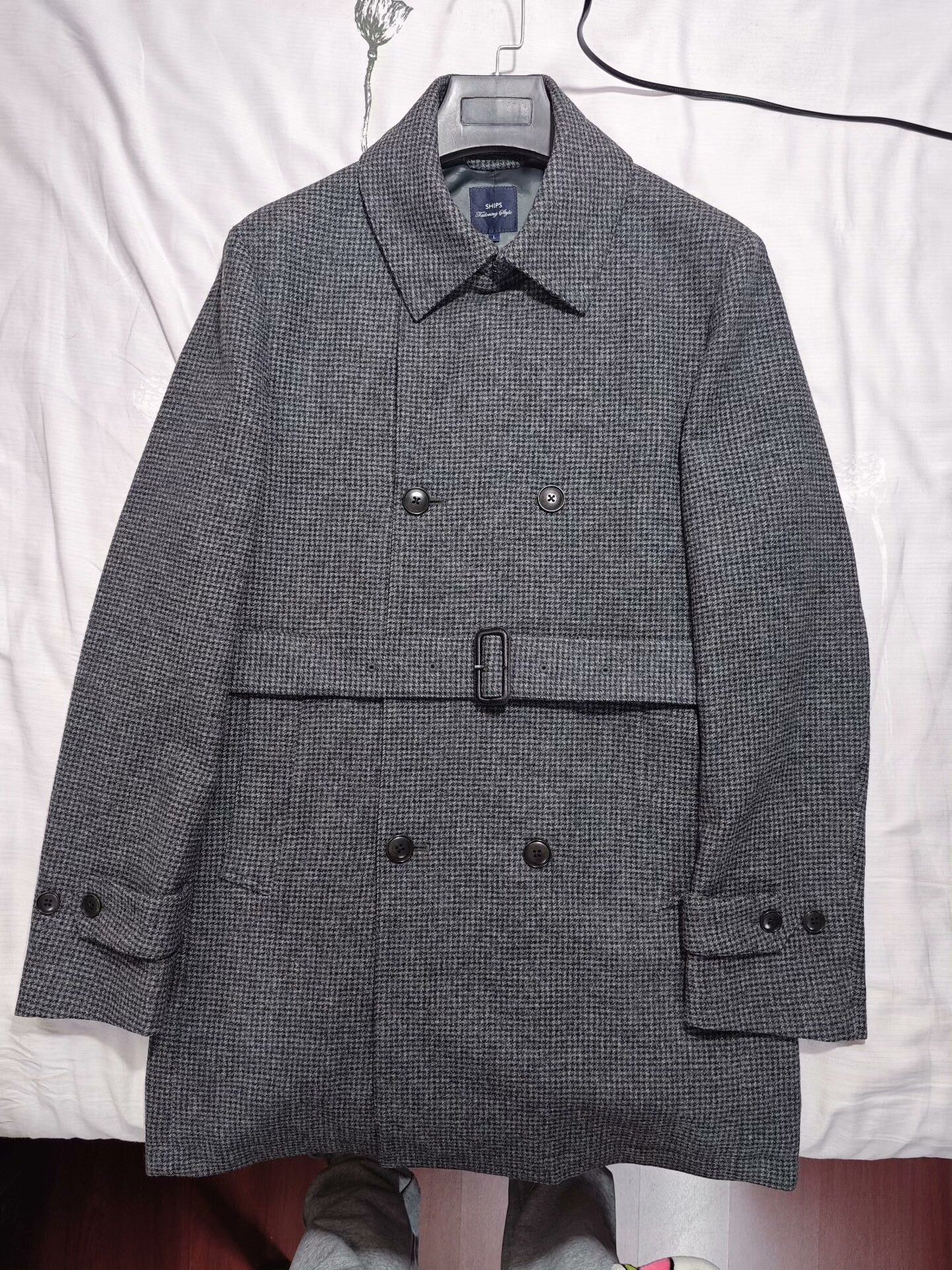 SHIPS Loro Piana Wool Coat with Houndstooth Pattern Size US L / EU 52-54 / 3 - 5 Thumbnail