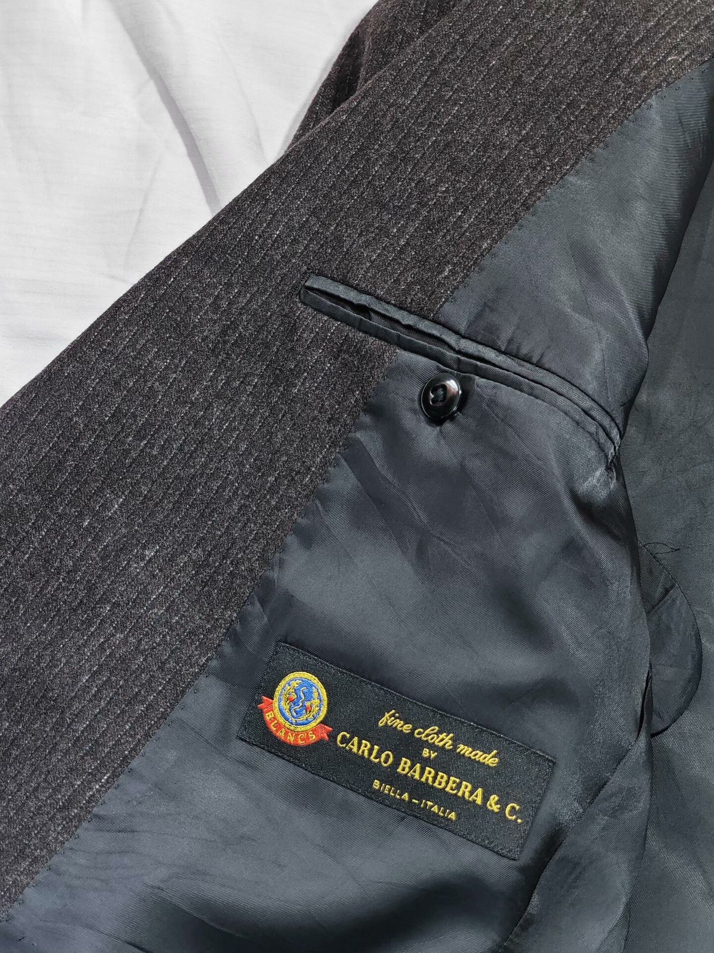 Luciano Barbera Italian Wool Linen Blend Suit Jacket Size US M / EU 48-50 / 2 - 7 Thumbnail