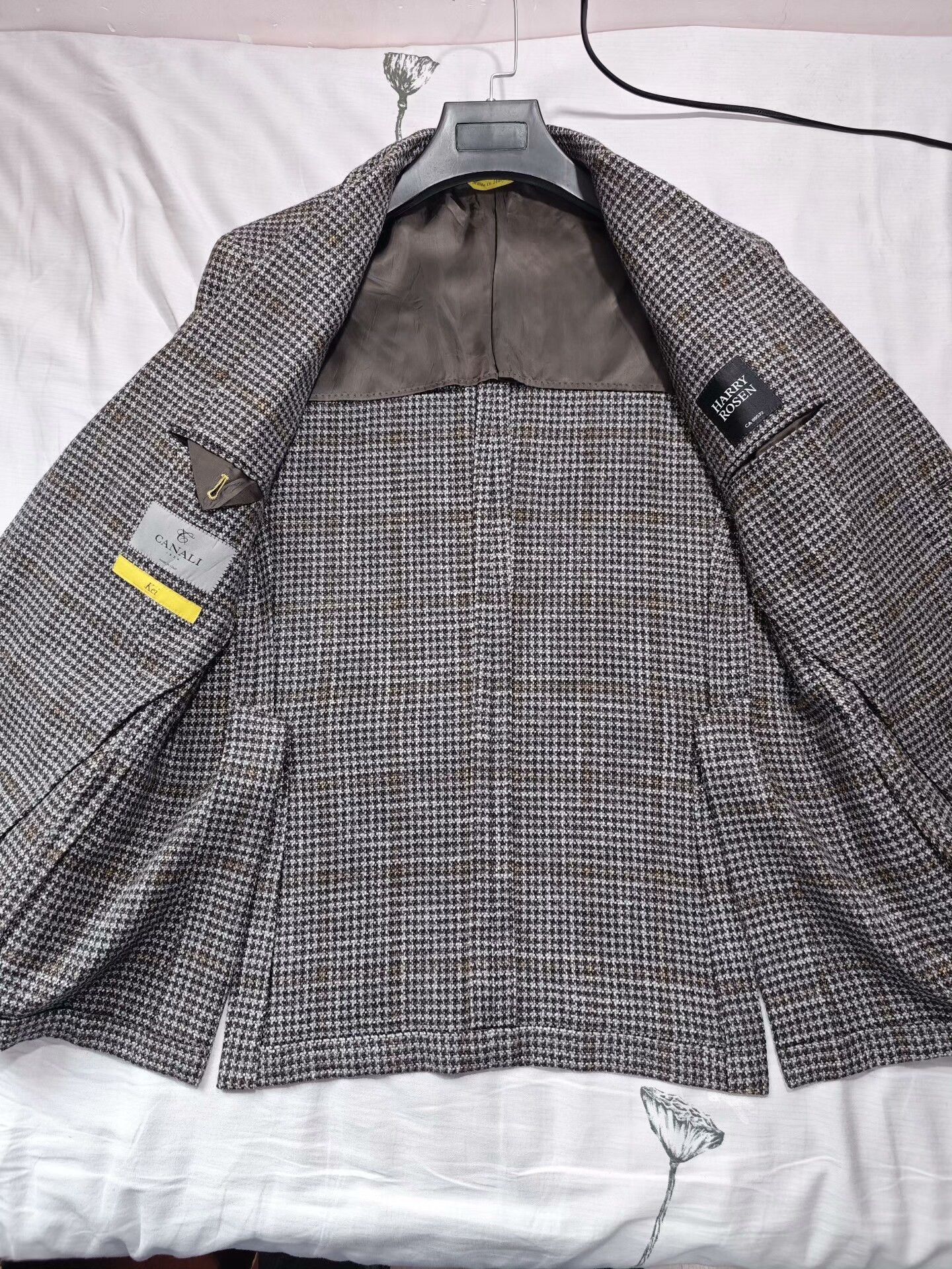 Canali Brown Checked Wool Silk Blend Blazer Size US M / EU 48-50 / 2 - 6 Thumbnail