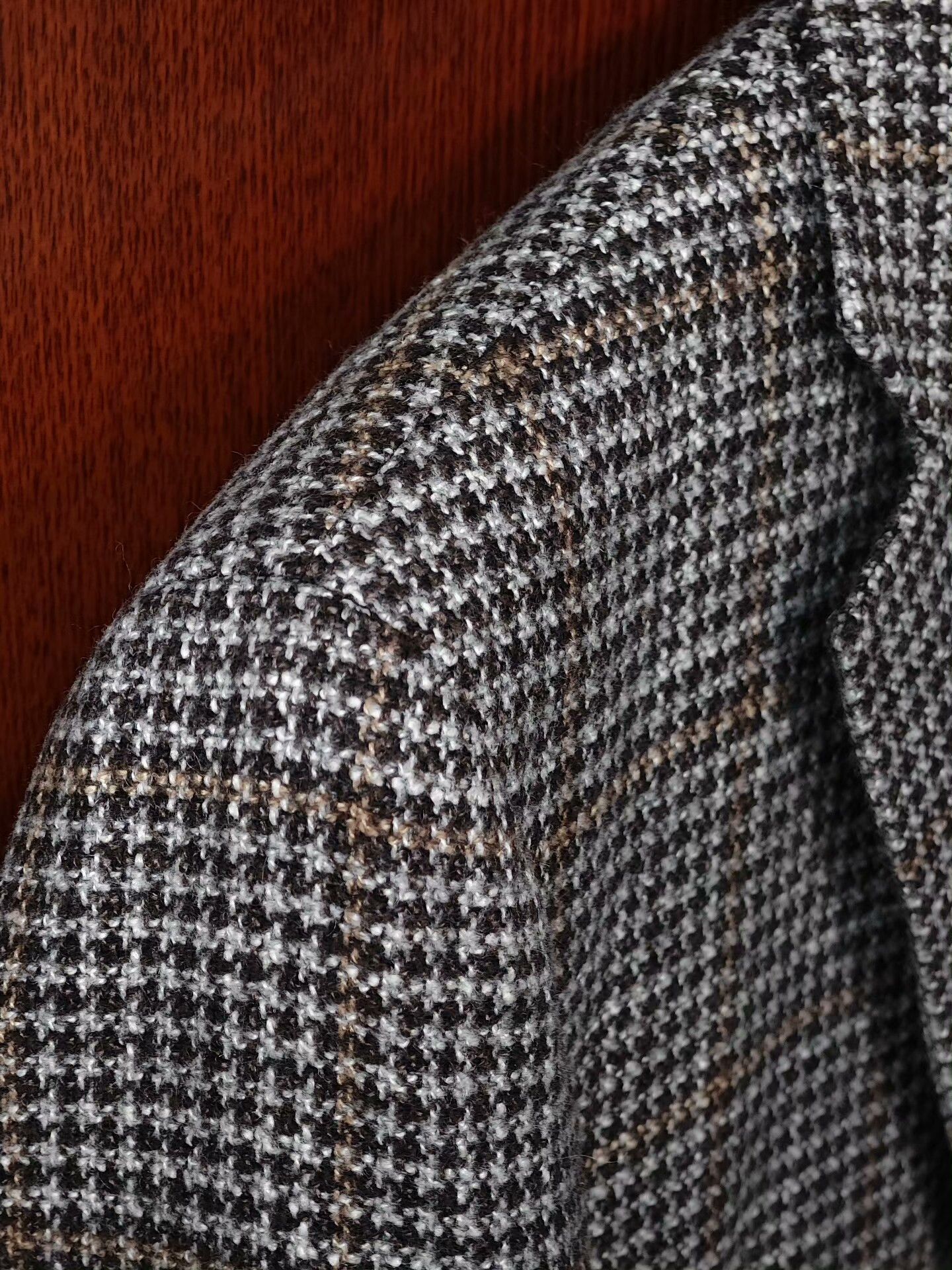 Canali Brown Checked Wool Silk Blend Blazer Size US M / EU 48-50 / 2 - 3 Thumbnail