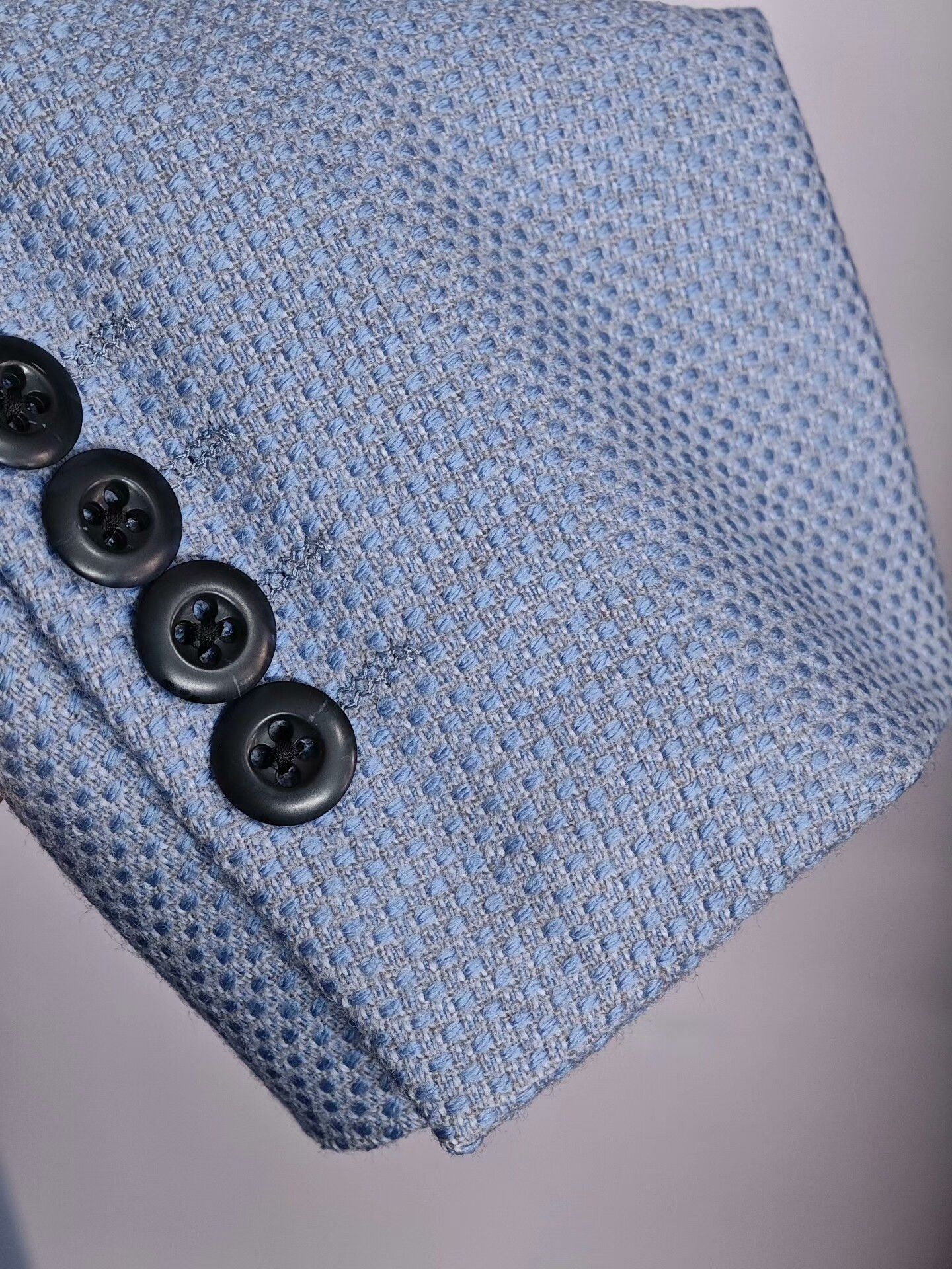Cesare Attolini Custom Blue Wool Silk Suit Size US S / EU 44-46 / 1 - 3 Thumbnail
