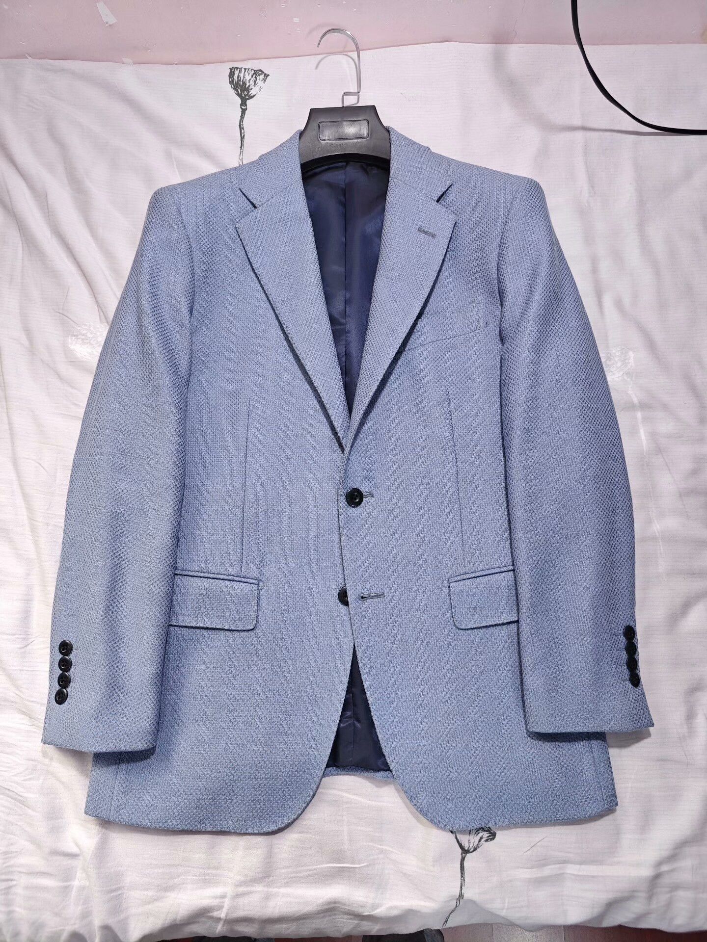 Cesare Attolini Custom Blue Wool Silk Suit Size US S / EU 44-46 / 1 - 5 Thumbnail