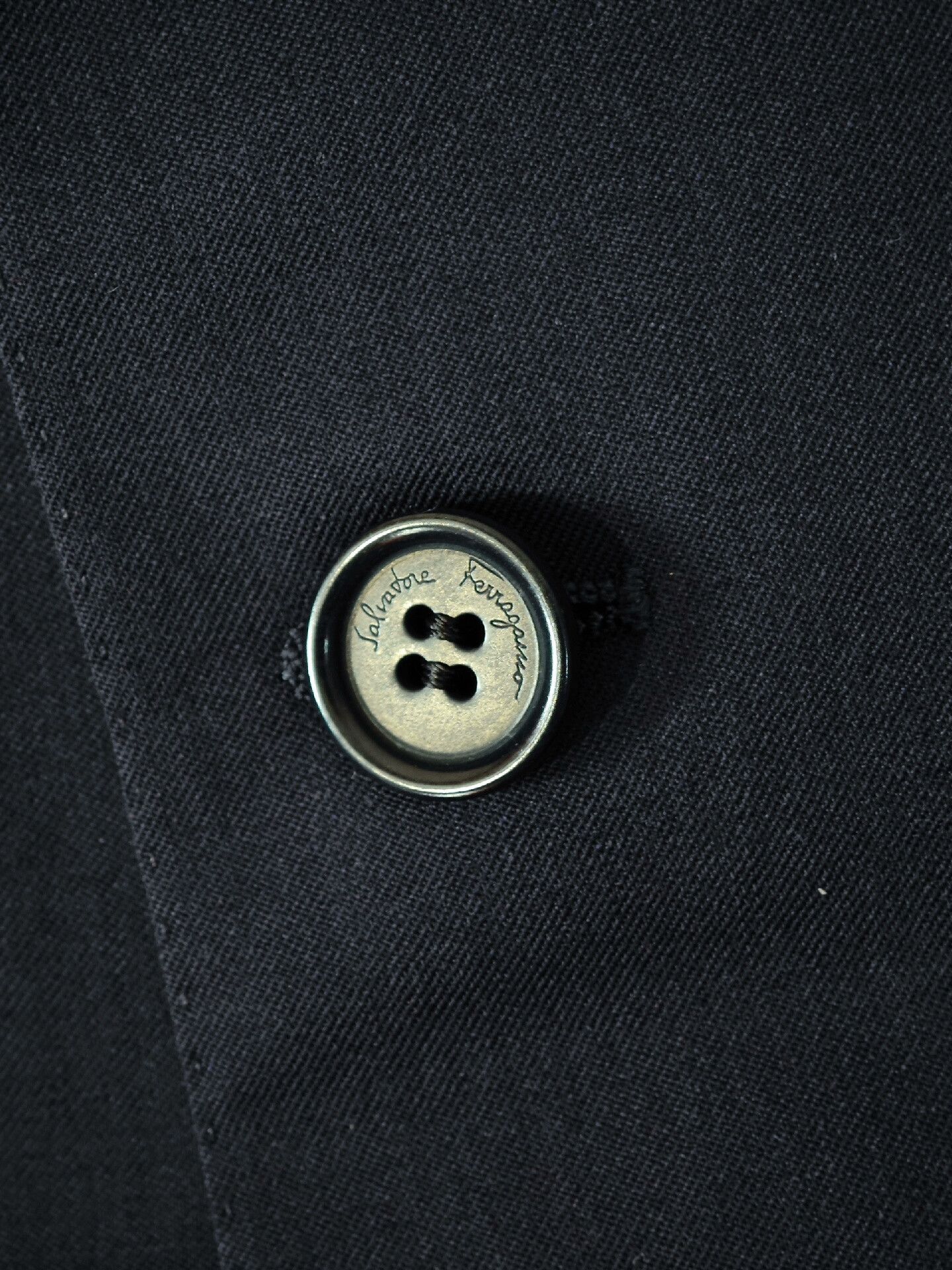 Salvatore Ferragamo Salvatore Ferragamo Navy Wool Suit Jacket Size US M / EU 48-50 / 2 - 5 Thumbnail