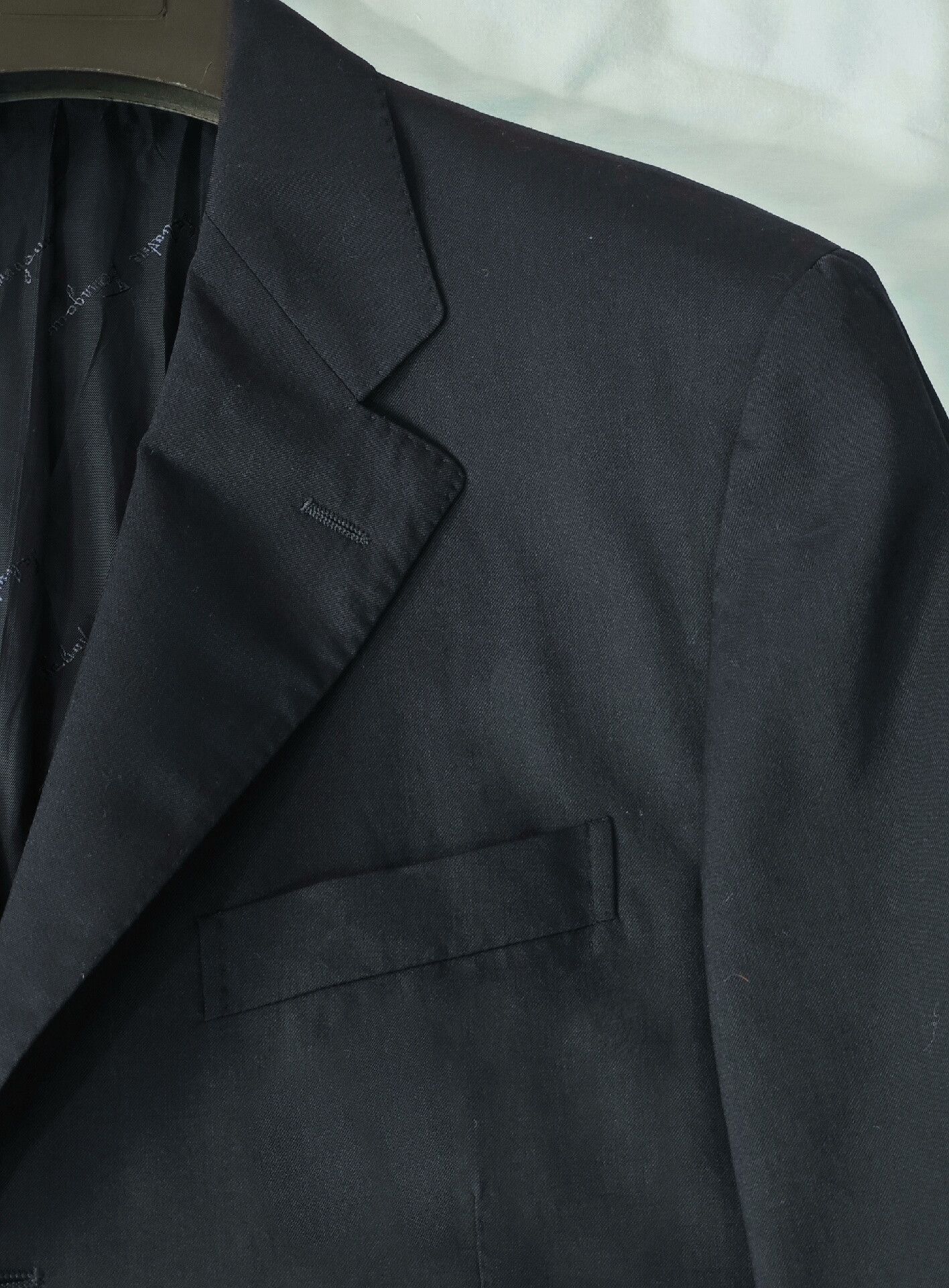 Salvatore Ferragamo Salvatore Ferragamo Navy Wool Suit Jacket Size US M / EU 48-50 / 2 - 2 Thumbnail